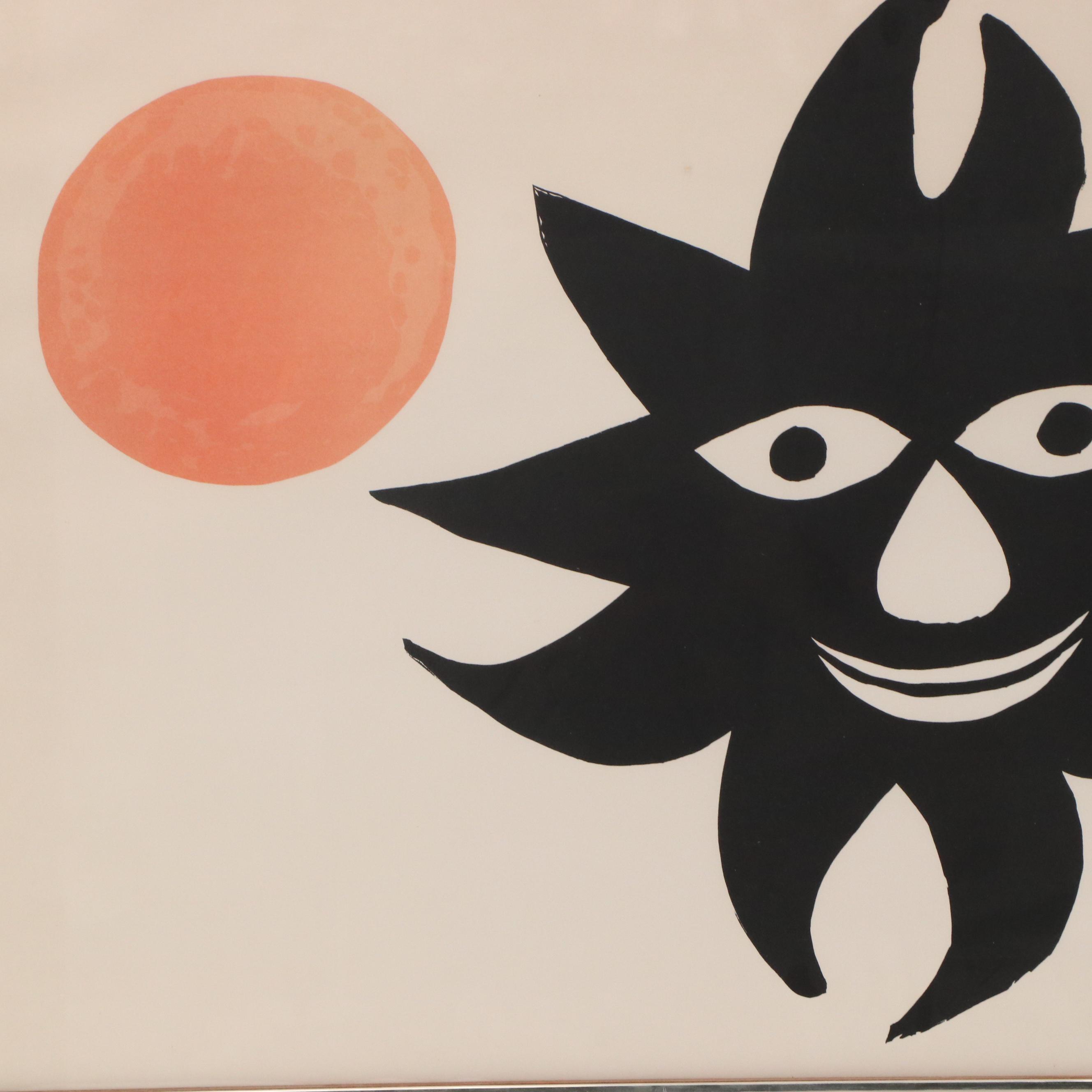 Alexander Calder Color Lithograph "Red Sun," Circa 1968