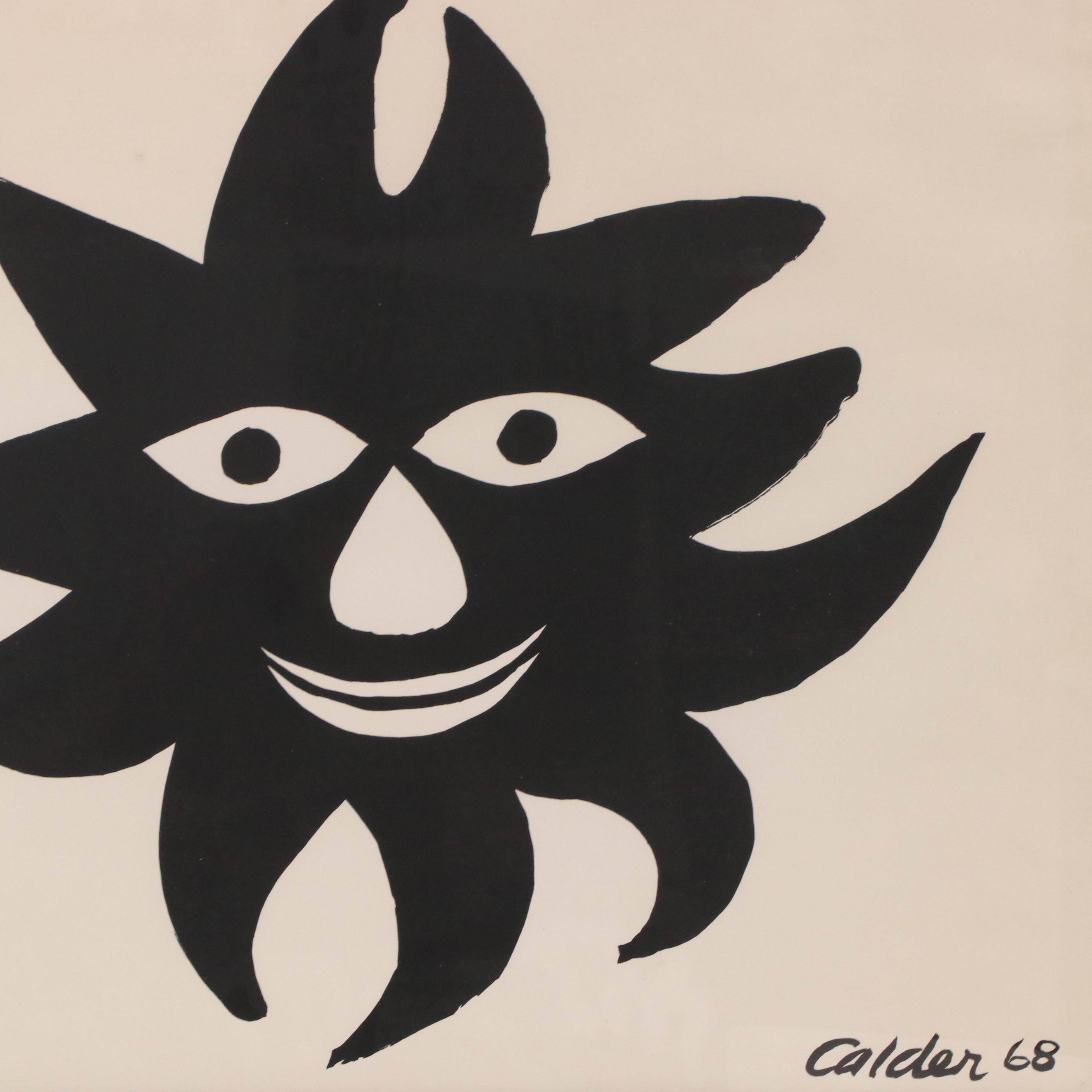 Alexander Calder Color Lithograph "Red Sun," Circa 1968
