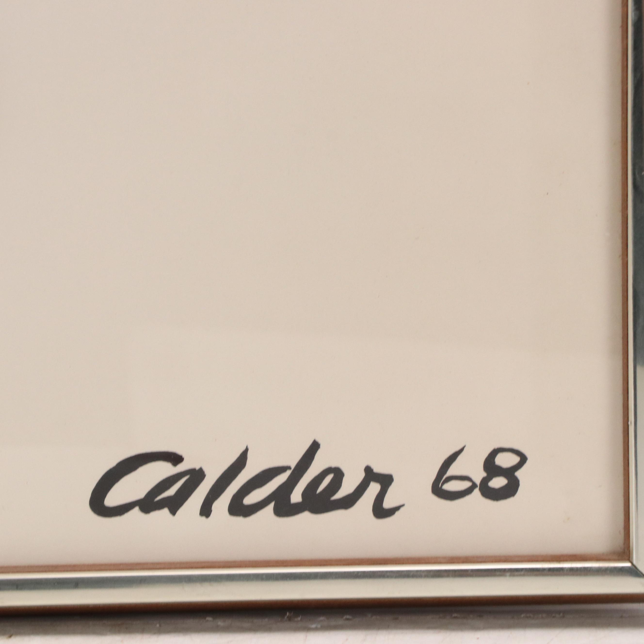 Alexander Calder Color Lithograph "Red Sun," Circa 1968