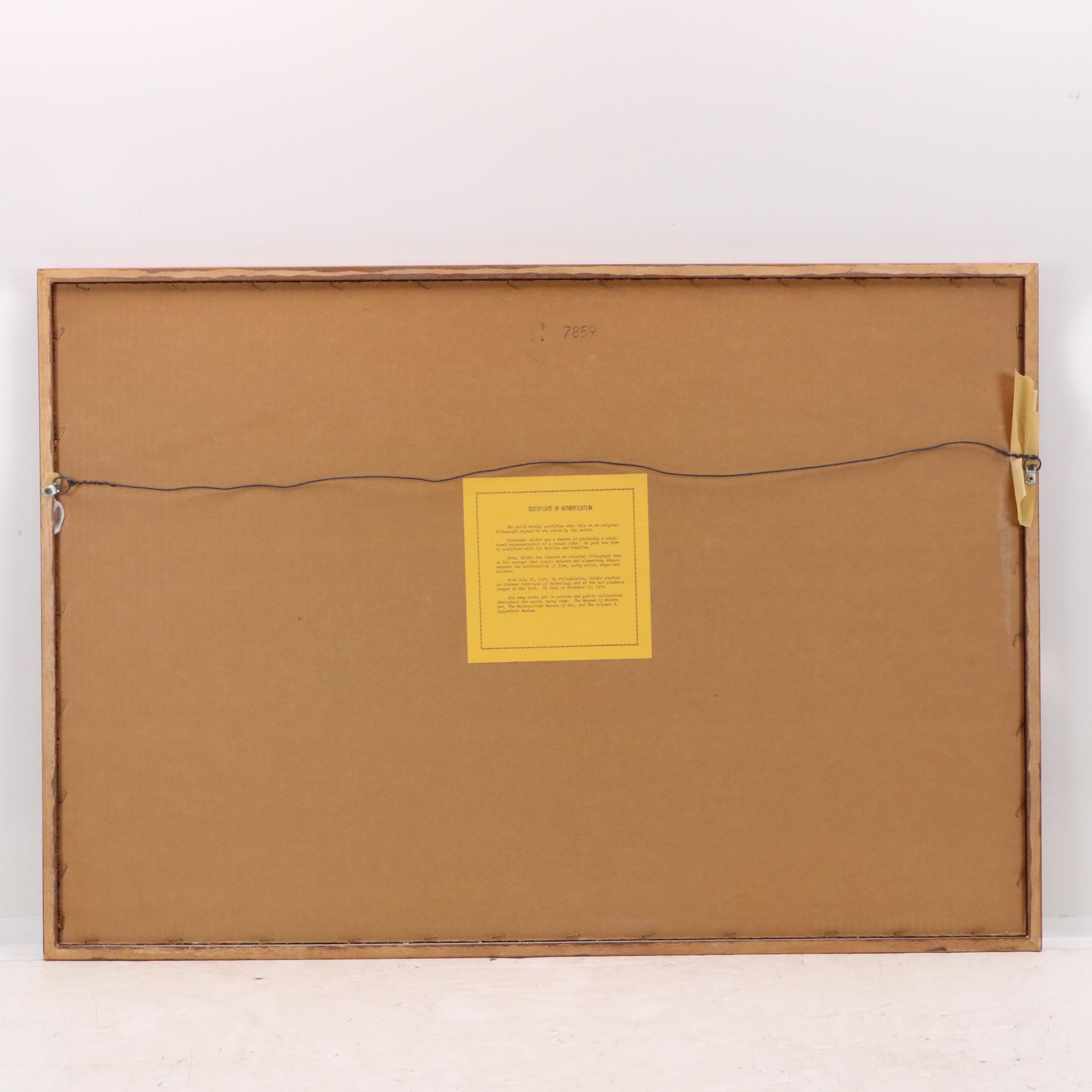 Alexander Calder Color Lithograph "Red Sun," Circa 1968