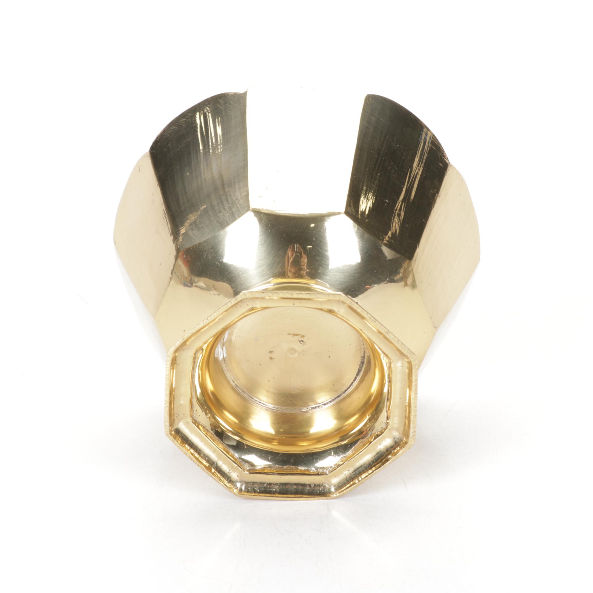 Brass Squirrel Nut Cracker, Bull Figurine, and Bowl, Late 20th to 21st Century