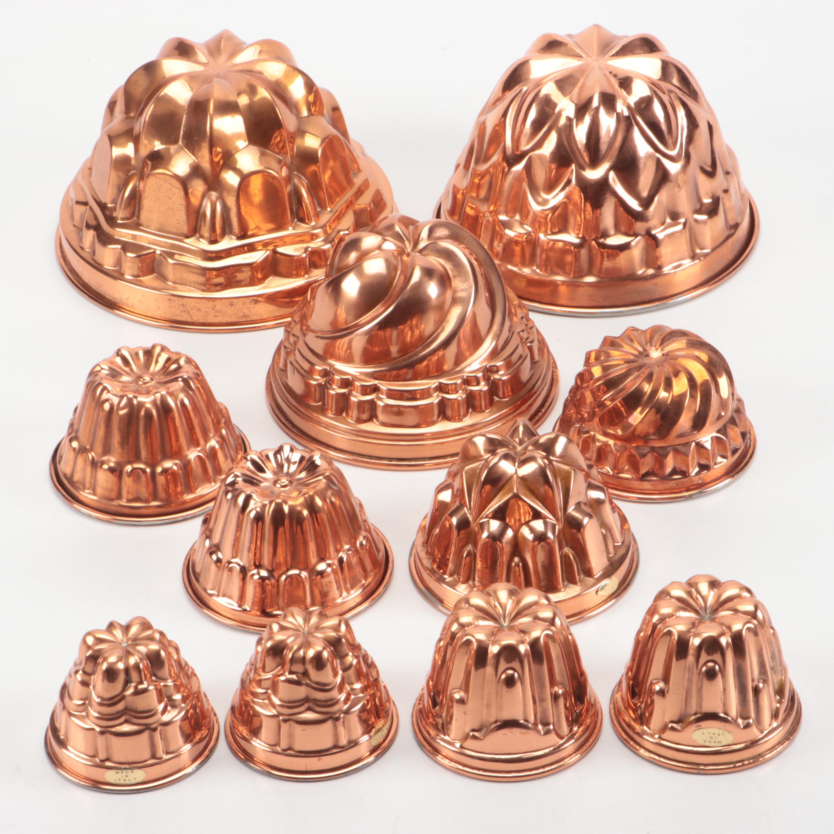 Italian Copper Finish Metal Cake Molds