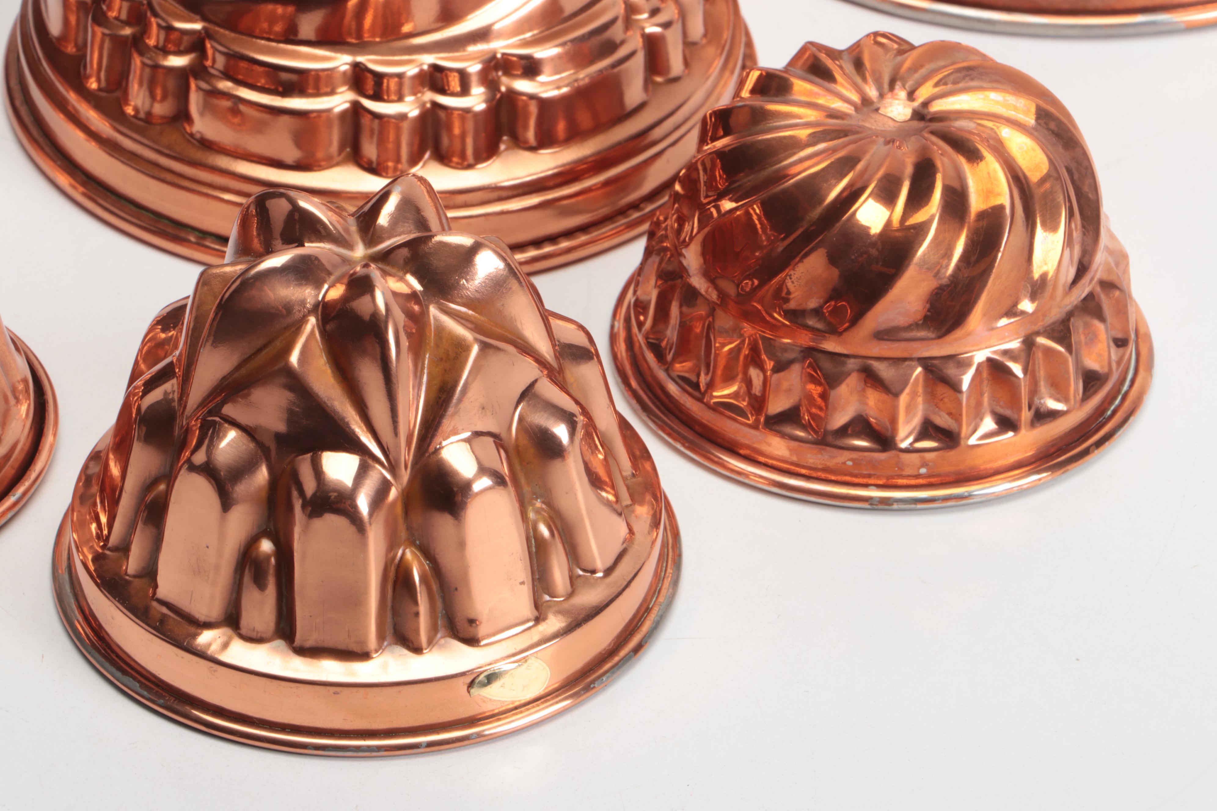 Italian Copper Finish Metal Cake Molds