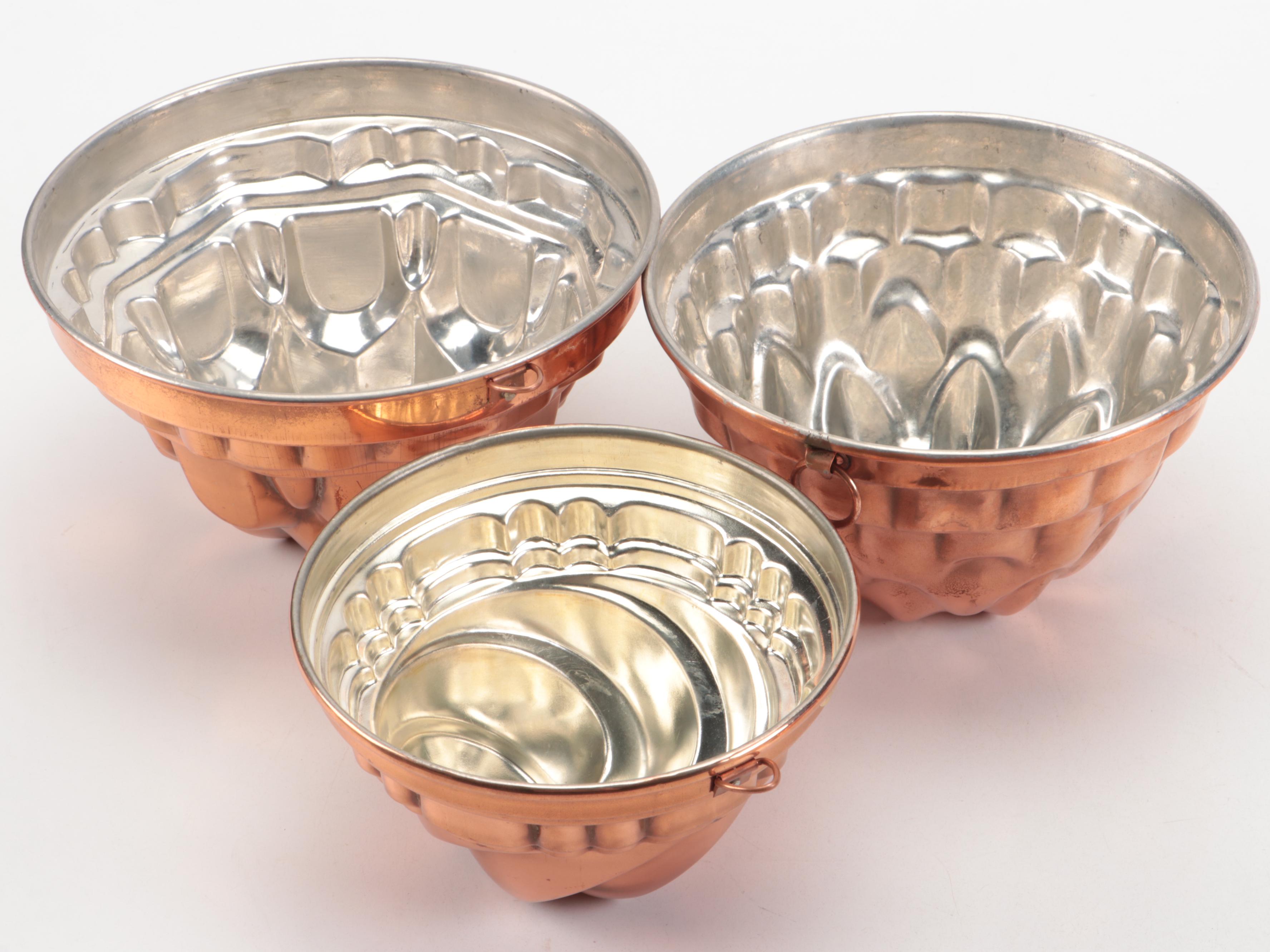 Italian Copper Finish Metal Cake Molds