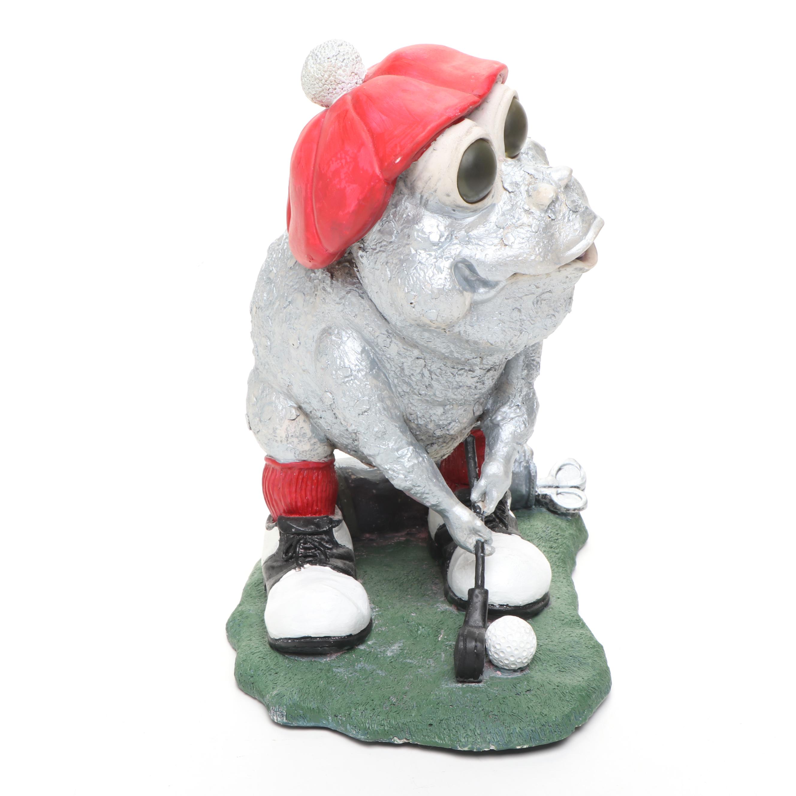 Novelty Golfer Frog Figurine