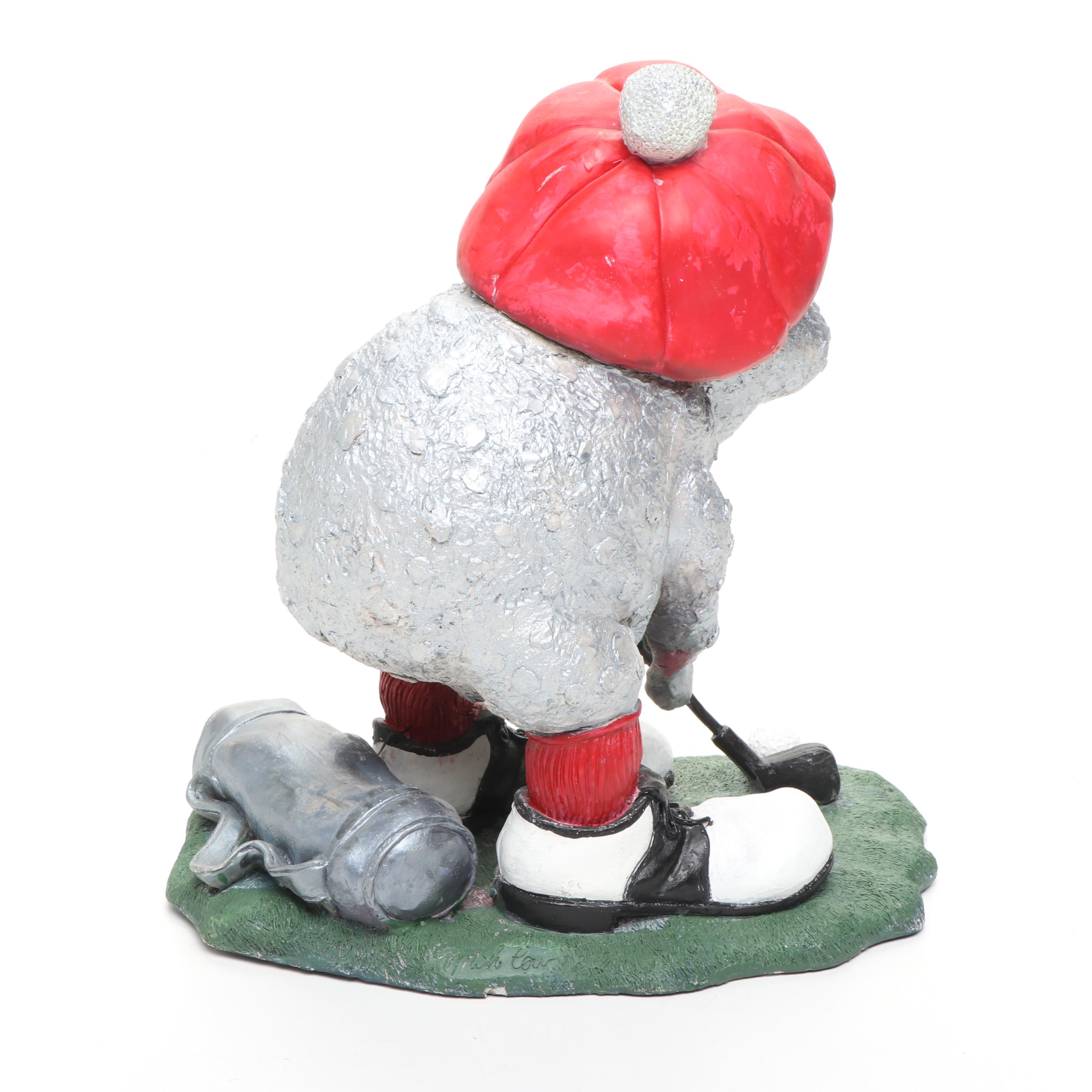 Novelty Golfer Frog Figurine