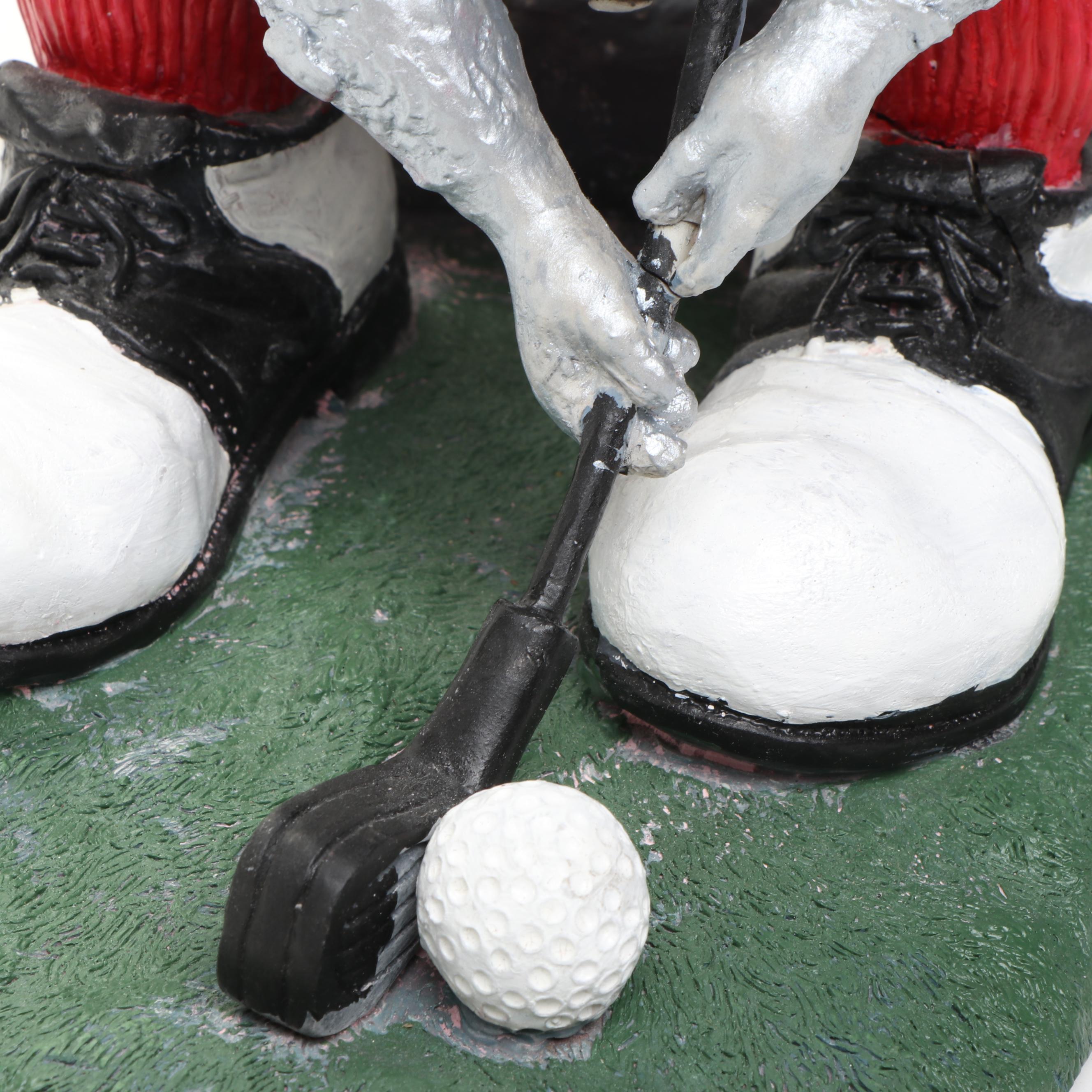 Novelty Golfer Frog Figurine