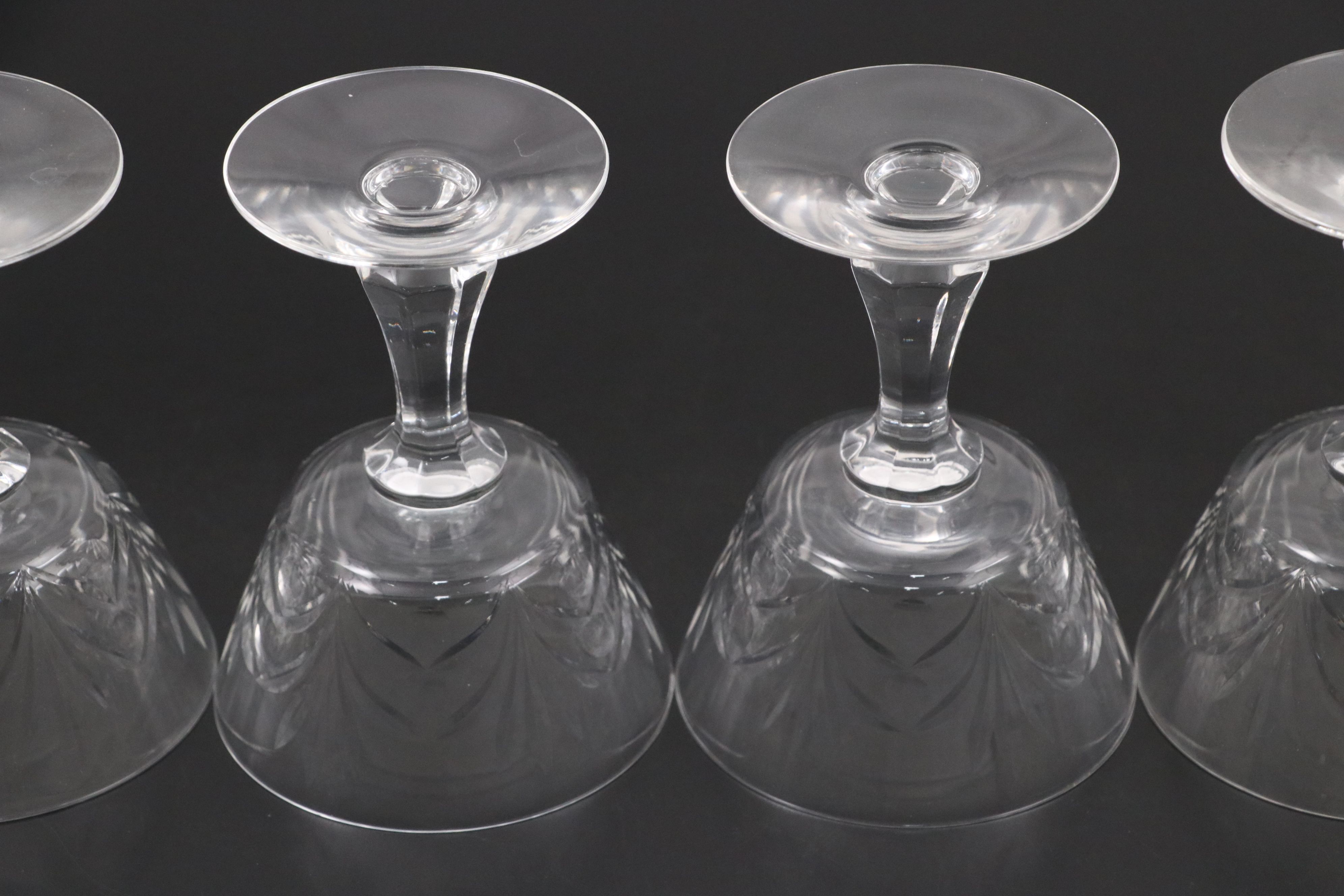 Seneca Cut Glass Champagne Coupes, Mid to Late 20th Century
