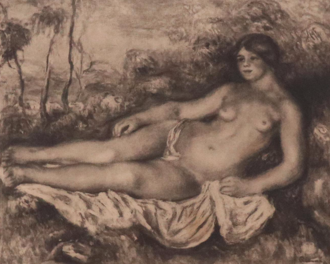 After Pierre-Auguste Renoir Heliogravure "Femme Entendue," 1919