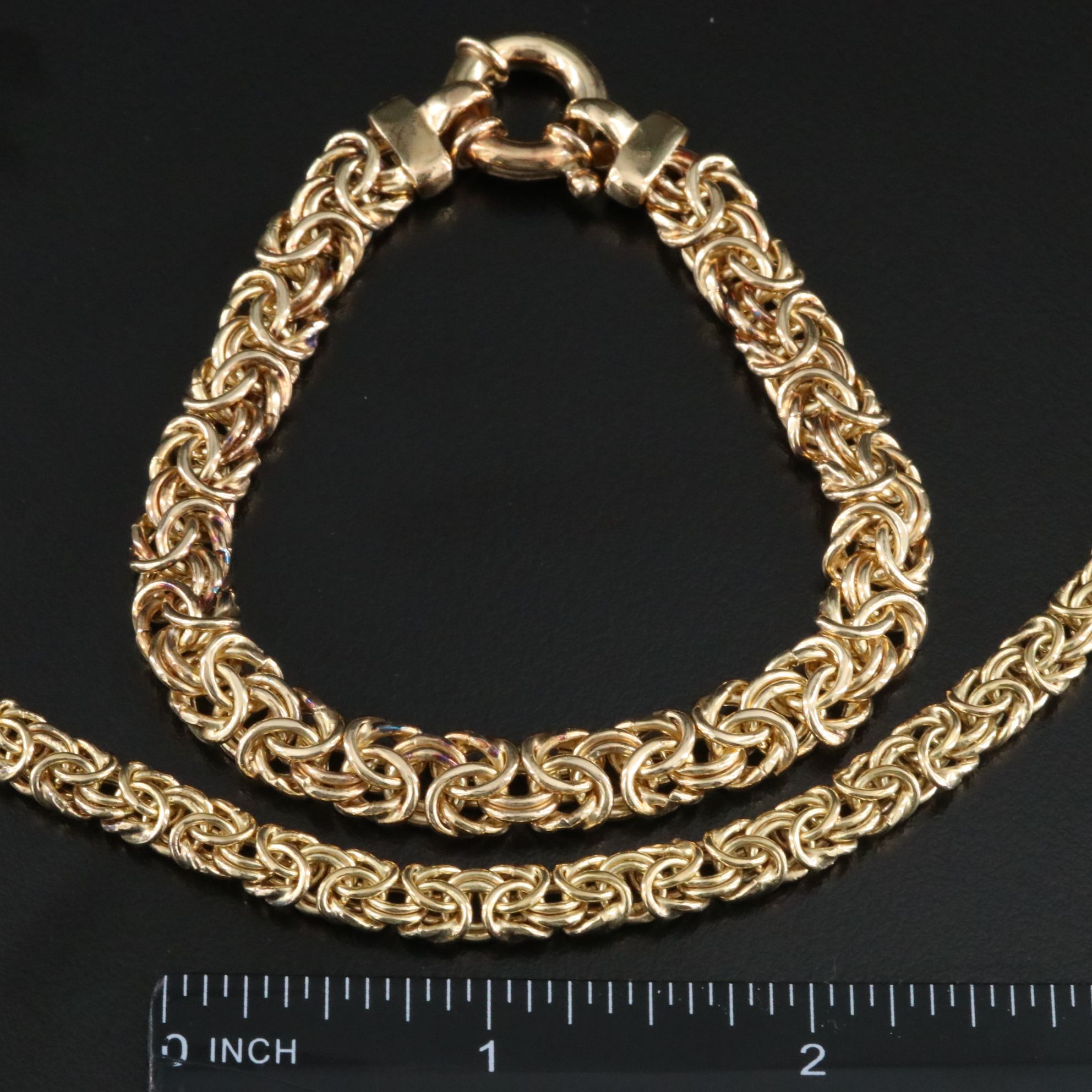 Sterling Byzantine Chain Necklace and Bracelet