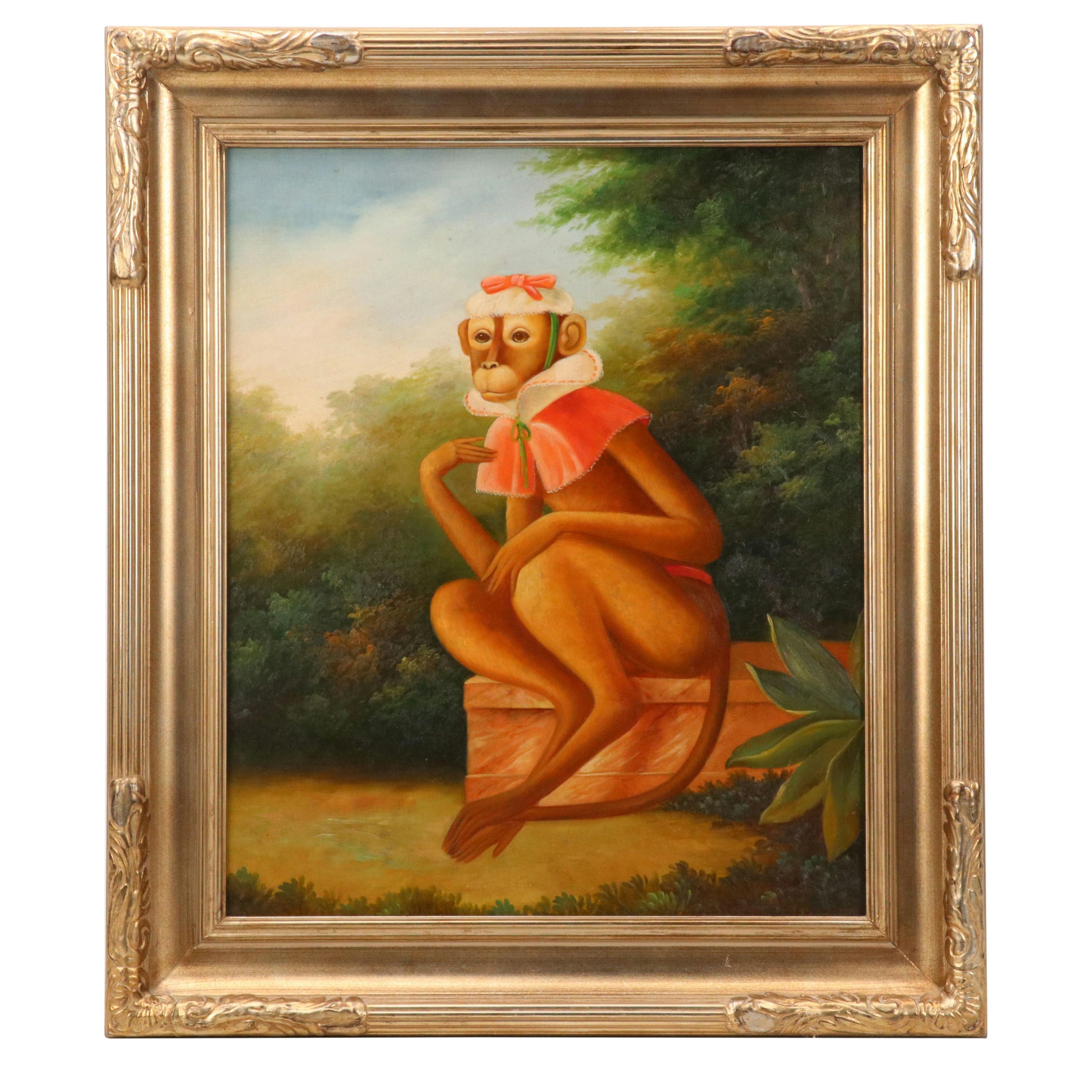 Anthropomorphic Monkey Oil Painting
