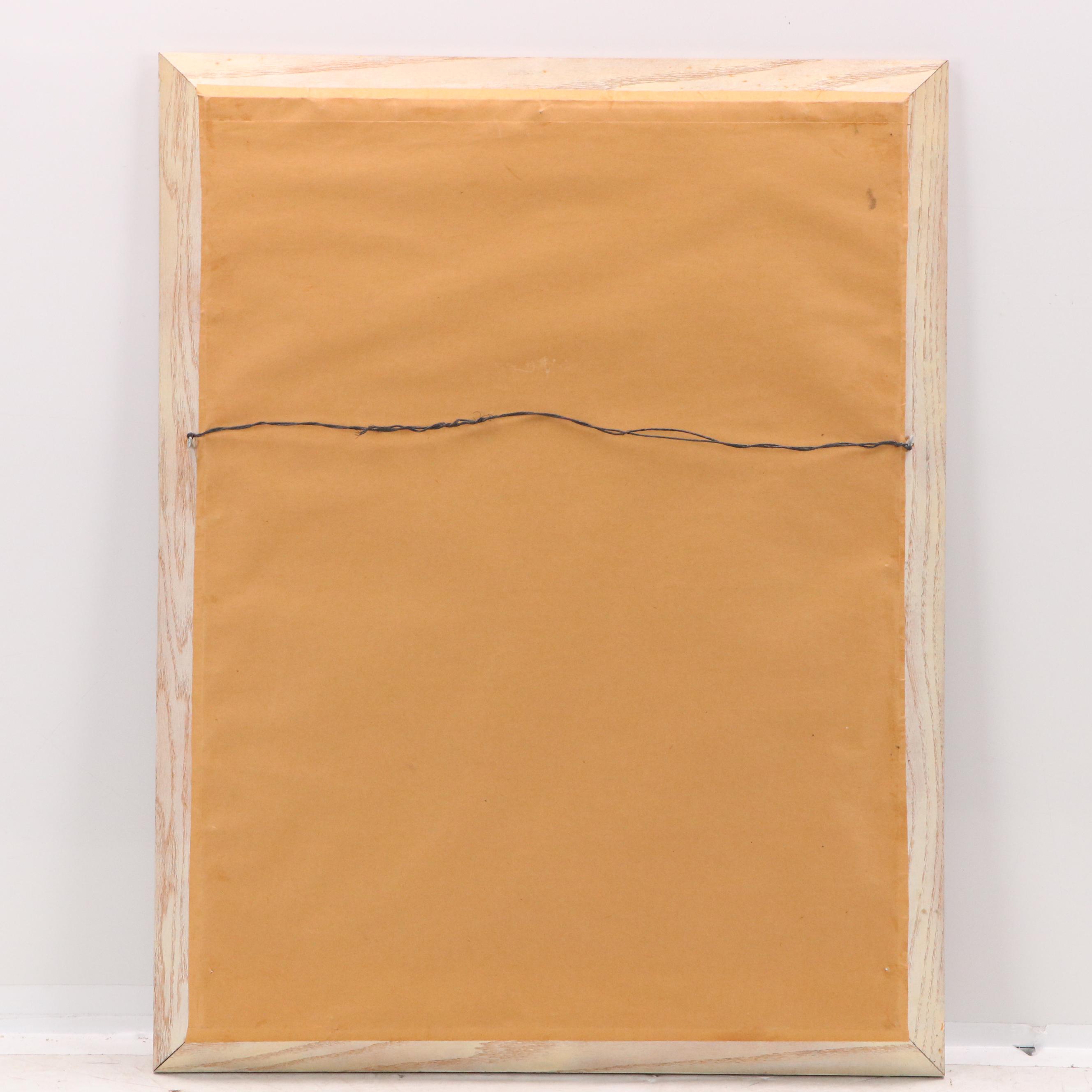 Watercolor and Gouache Portrait of a Seated Woman, Late 20th Century