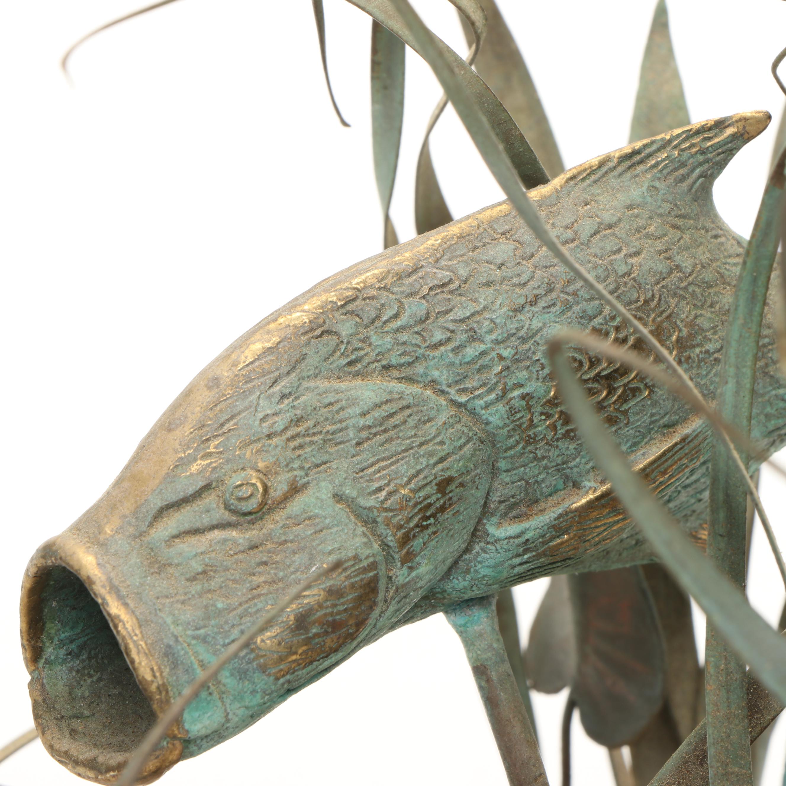 Gregory Higgins Signed Fossil Coral and Cast Metal Marine Sculpture