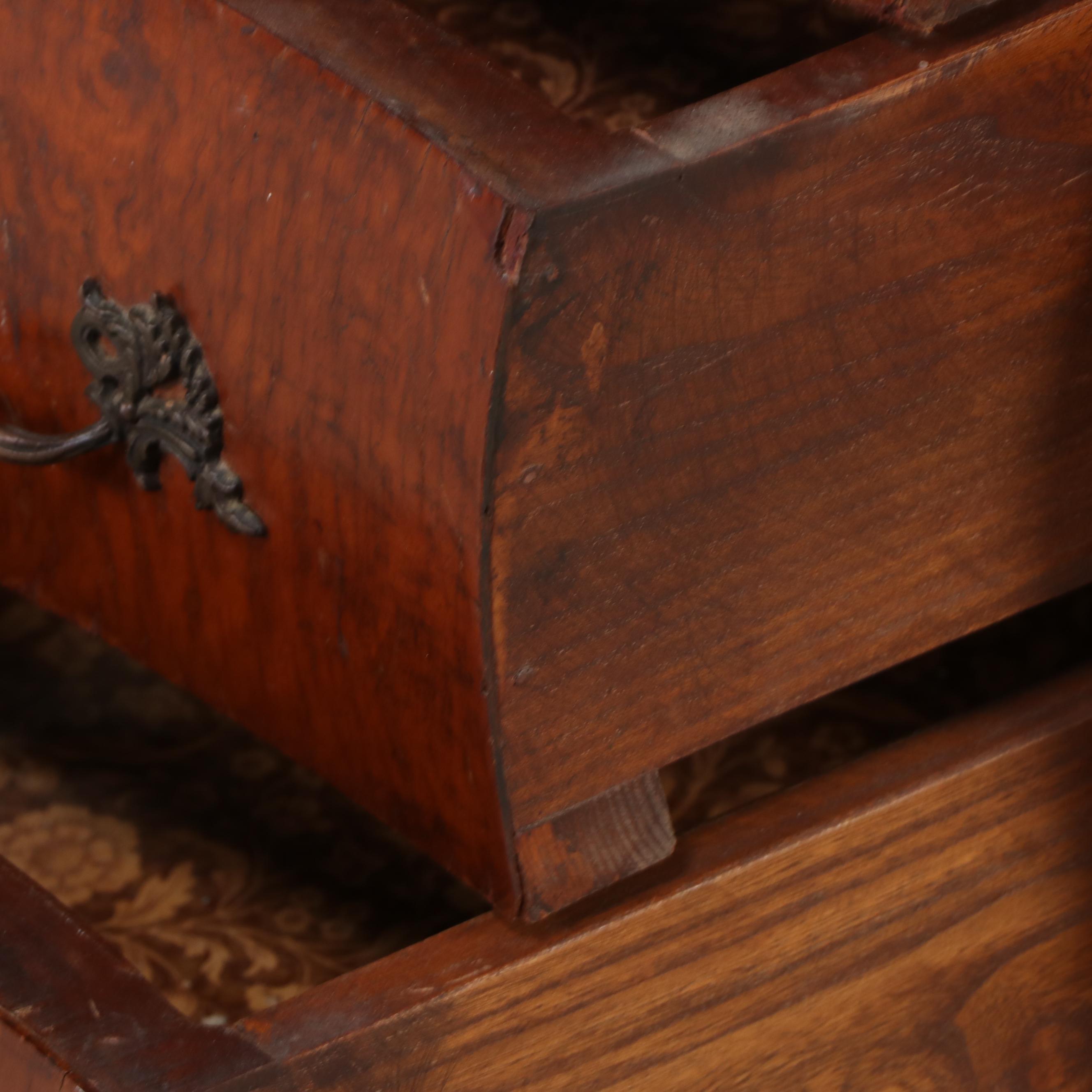 Dutch Baroque Style Burled Wood Bombe Chest