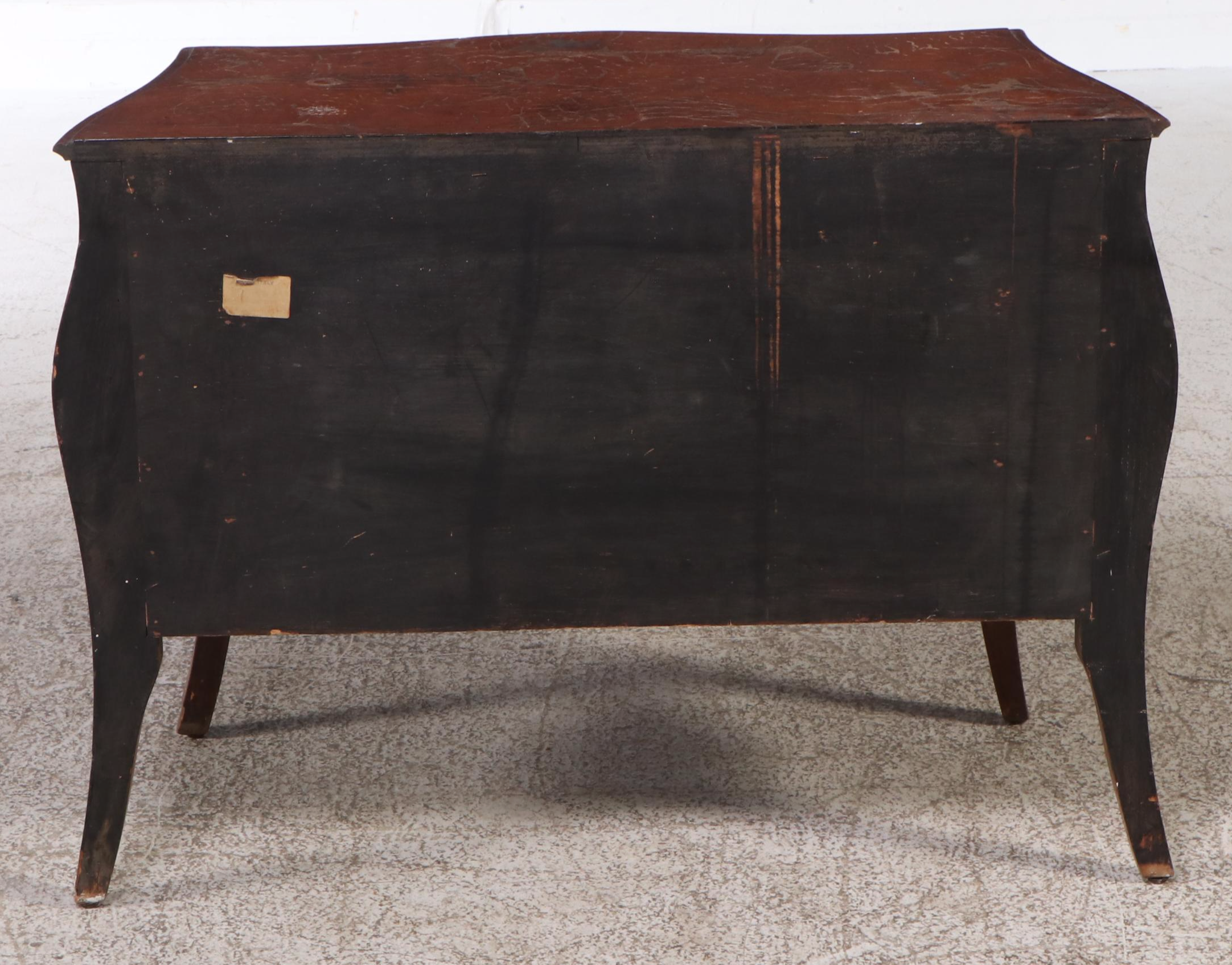 Dutch Baroque Style Burled Wood Bombe Chest