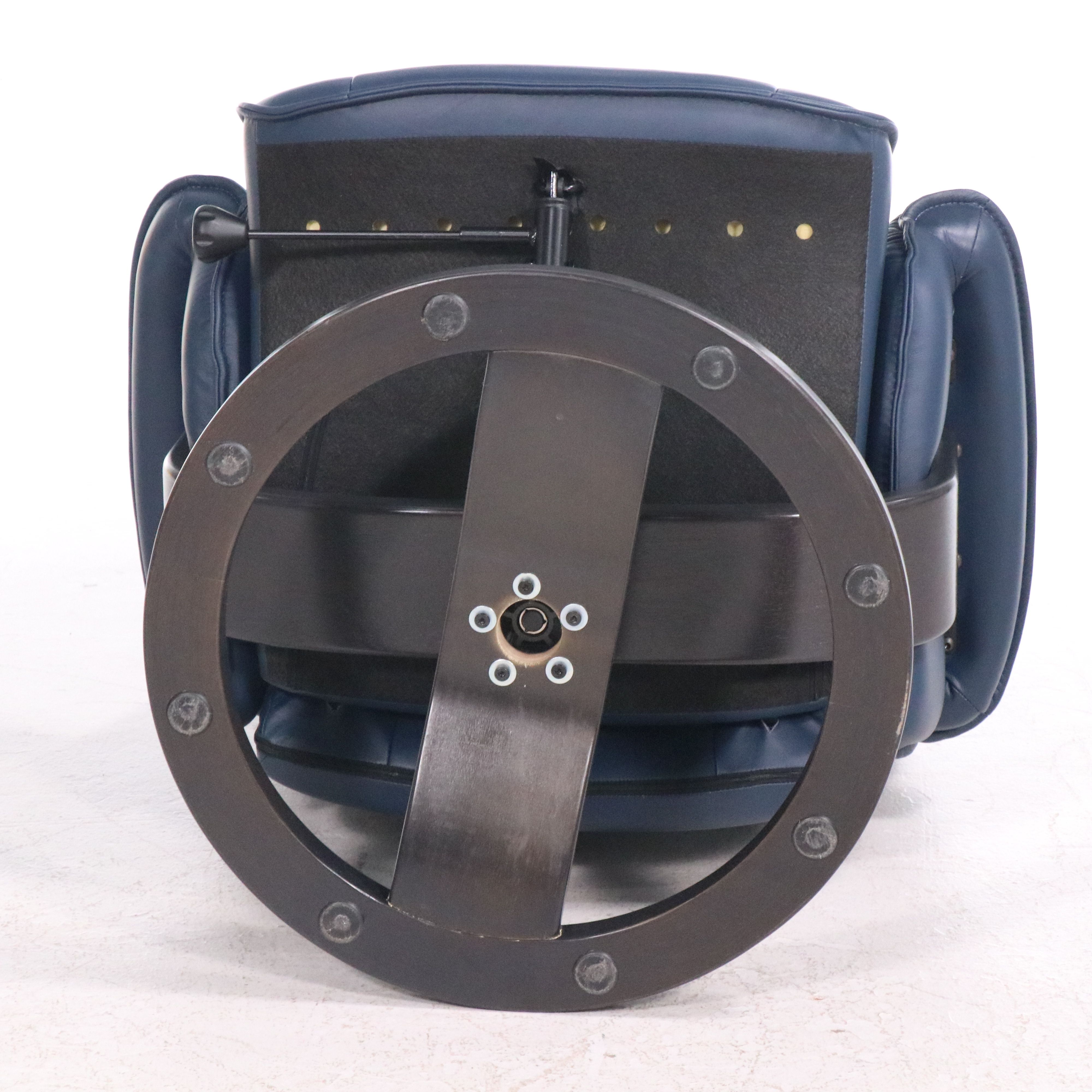 Fjords Scandinavian Modern Style Leather Recliner with Ottoman