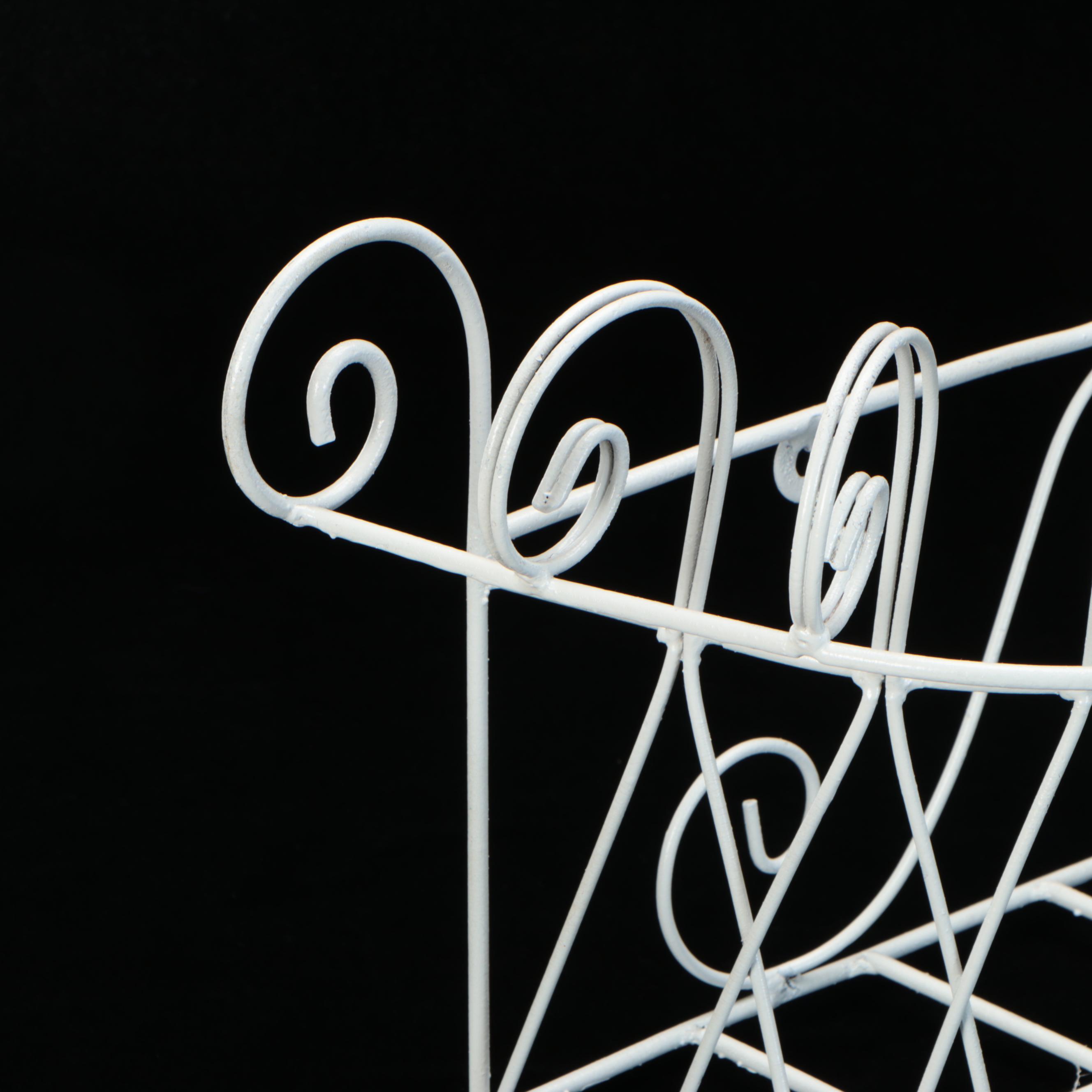 French Wire Style White-Painted Metal Window Box Planter