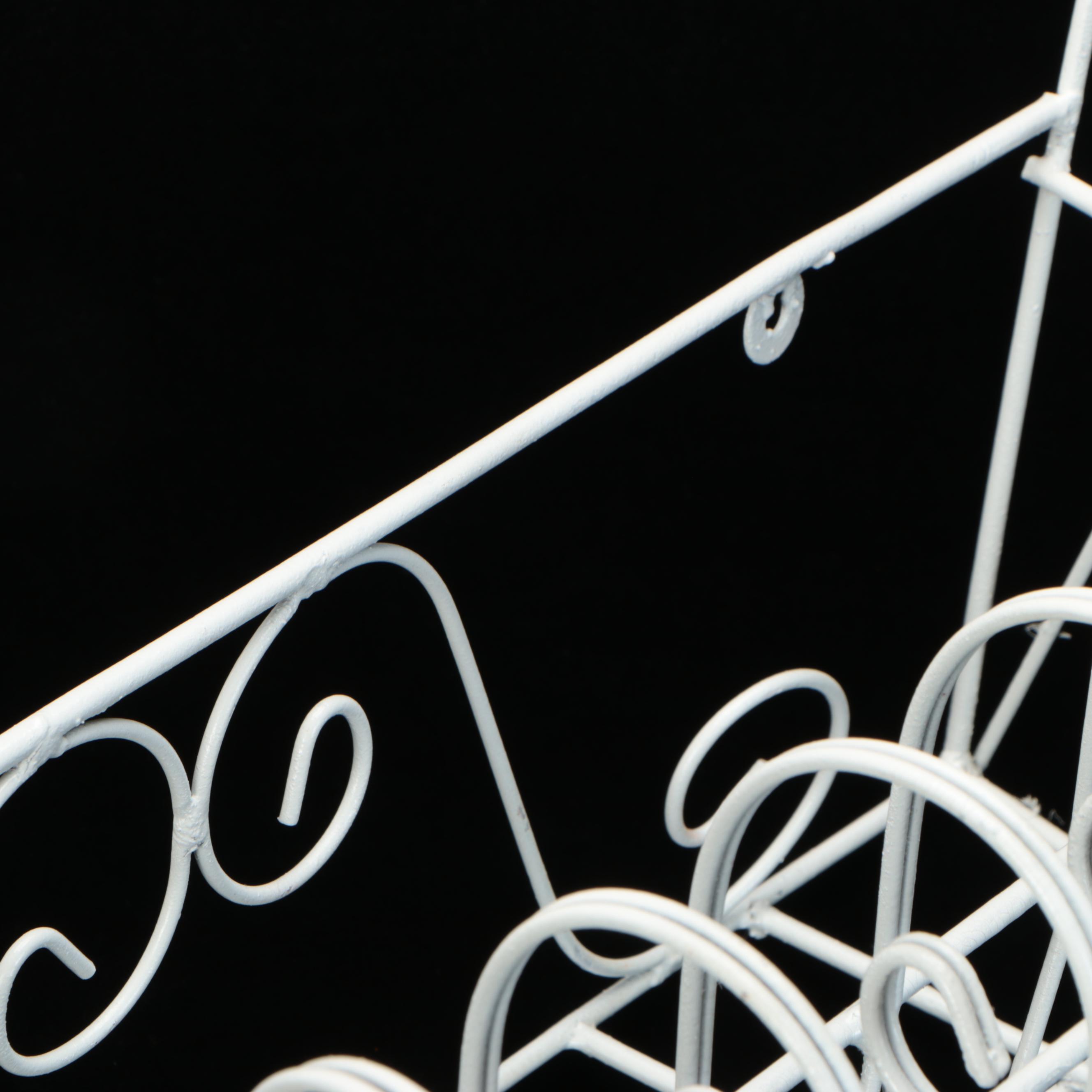 French Wire Style White-Painted Metal Window Box Planter