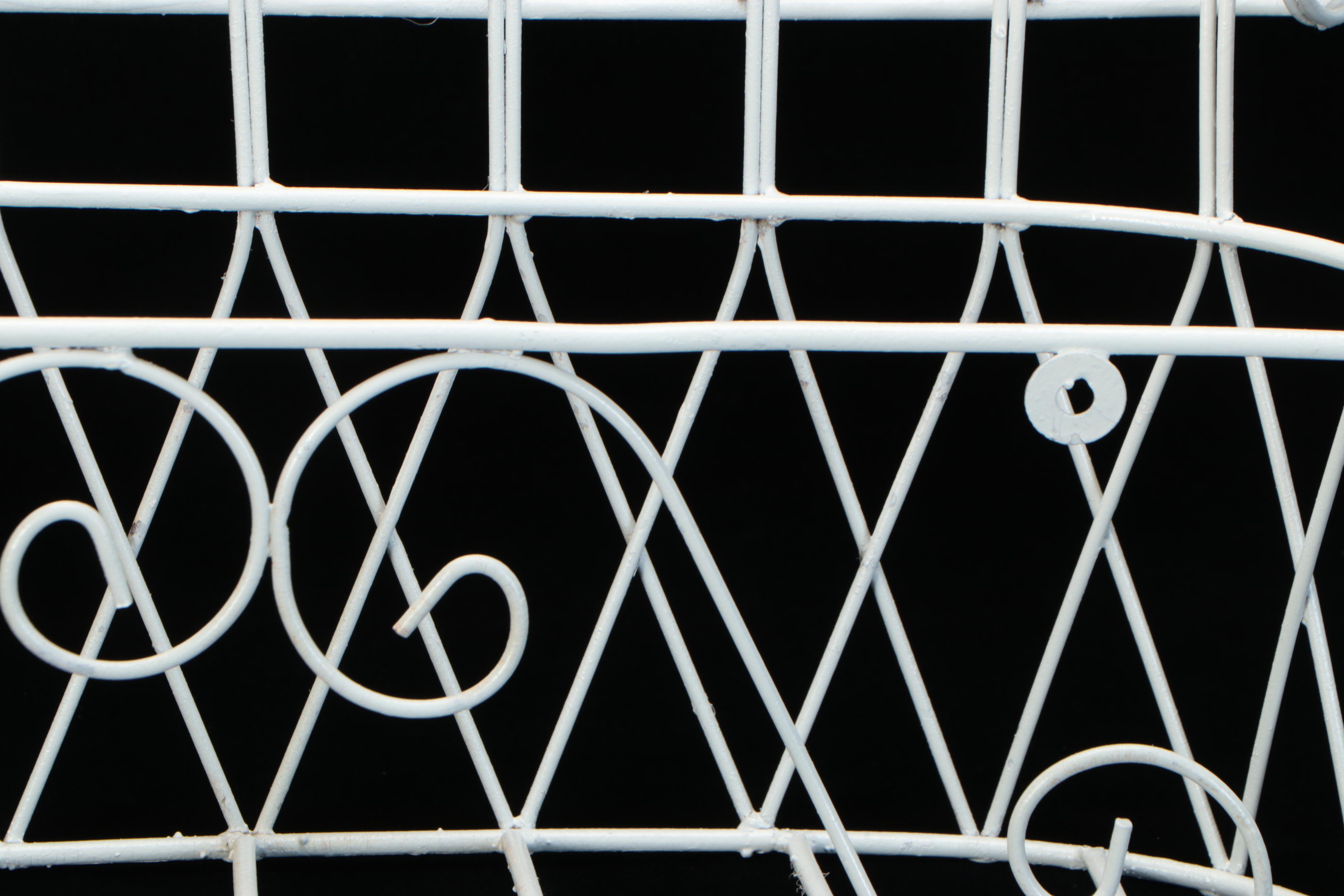 French Wire Style White-Painted Metal Window Box Planter