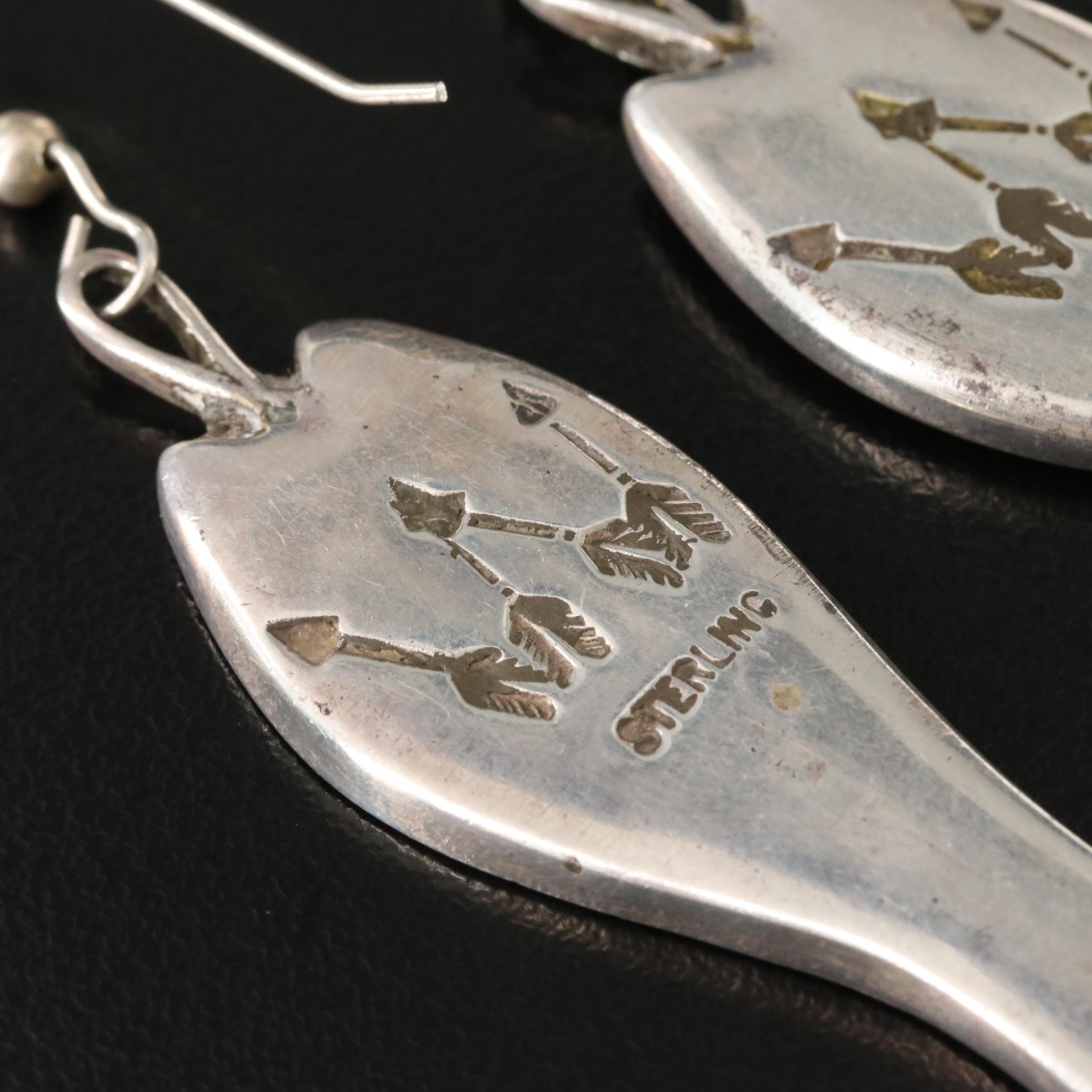 Sterling Turquoise, Coral and Lapis Lazuli Fish Earrings