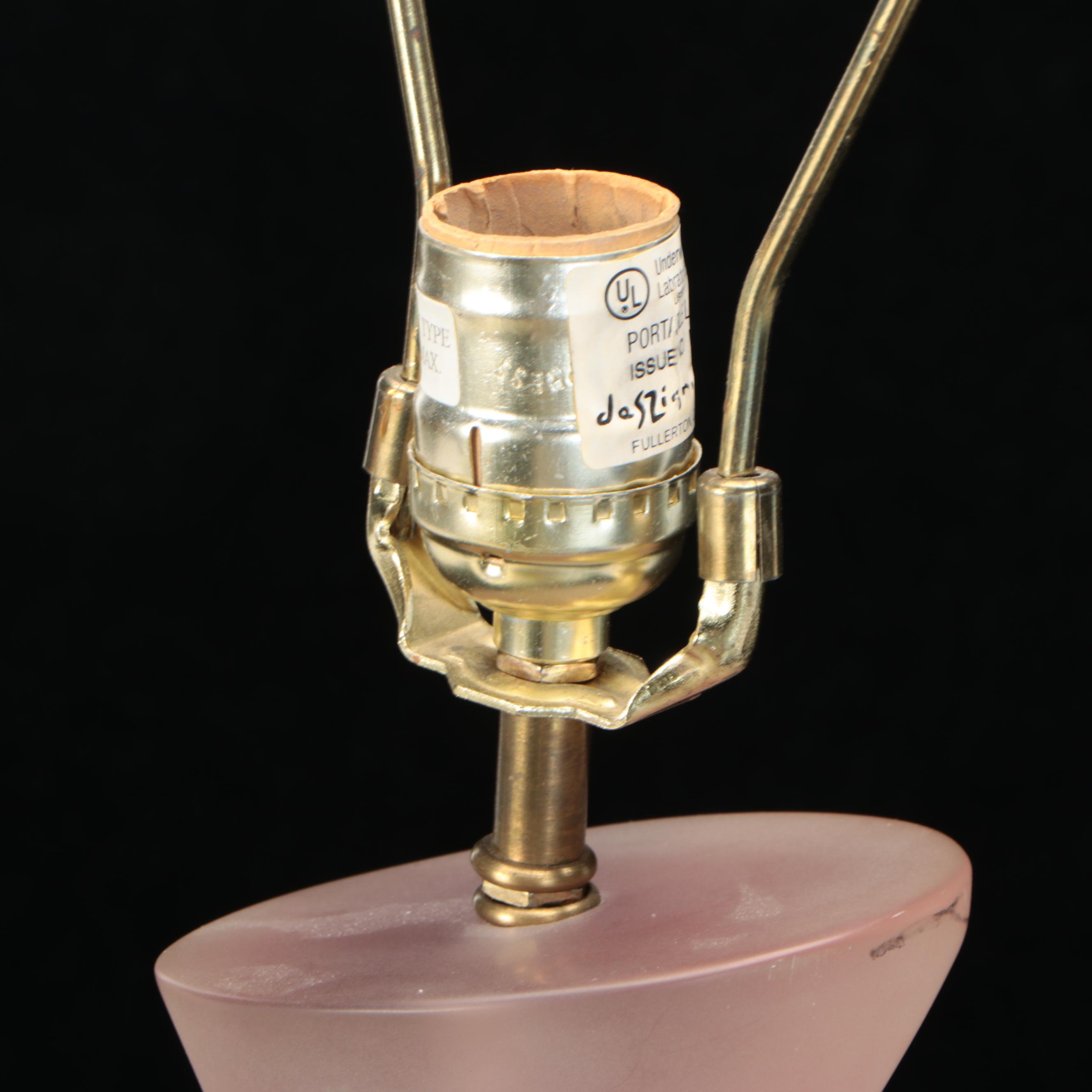 DesZign Inc. Deco Wave Pink Acrylic Table Lamp in the Style of Paolo Gucci