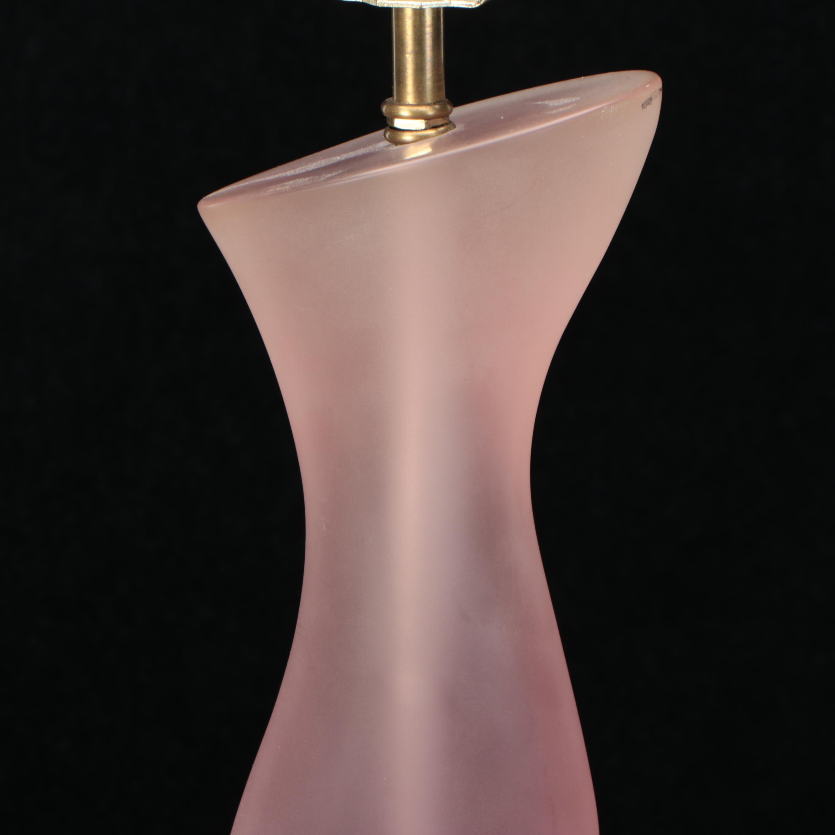 DesZign Inc. Deco Wave Pink Acrylic Table Lamp in the Style of Paolo Gucci