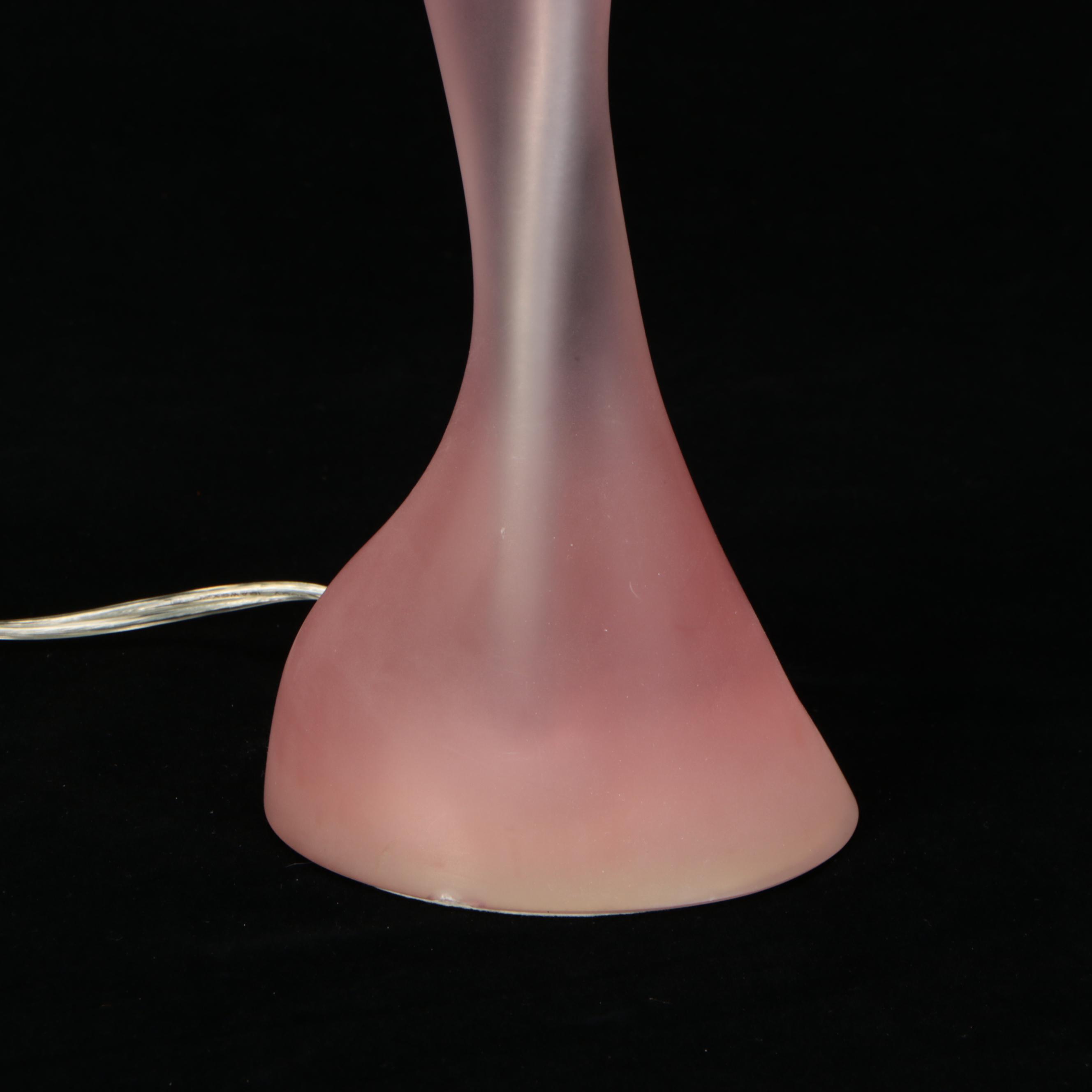 DesZign Inc. Deco Wave Pink Acrylic Table Lamp in the Style of Paolo Gucci