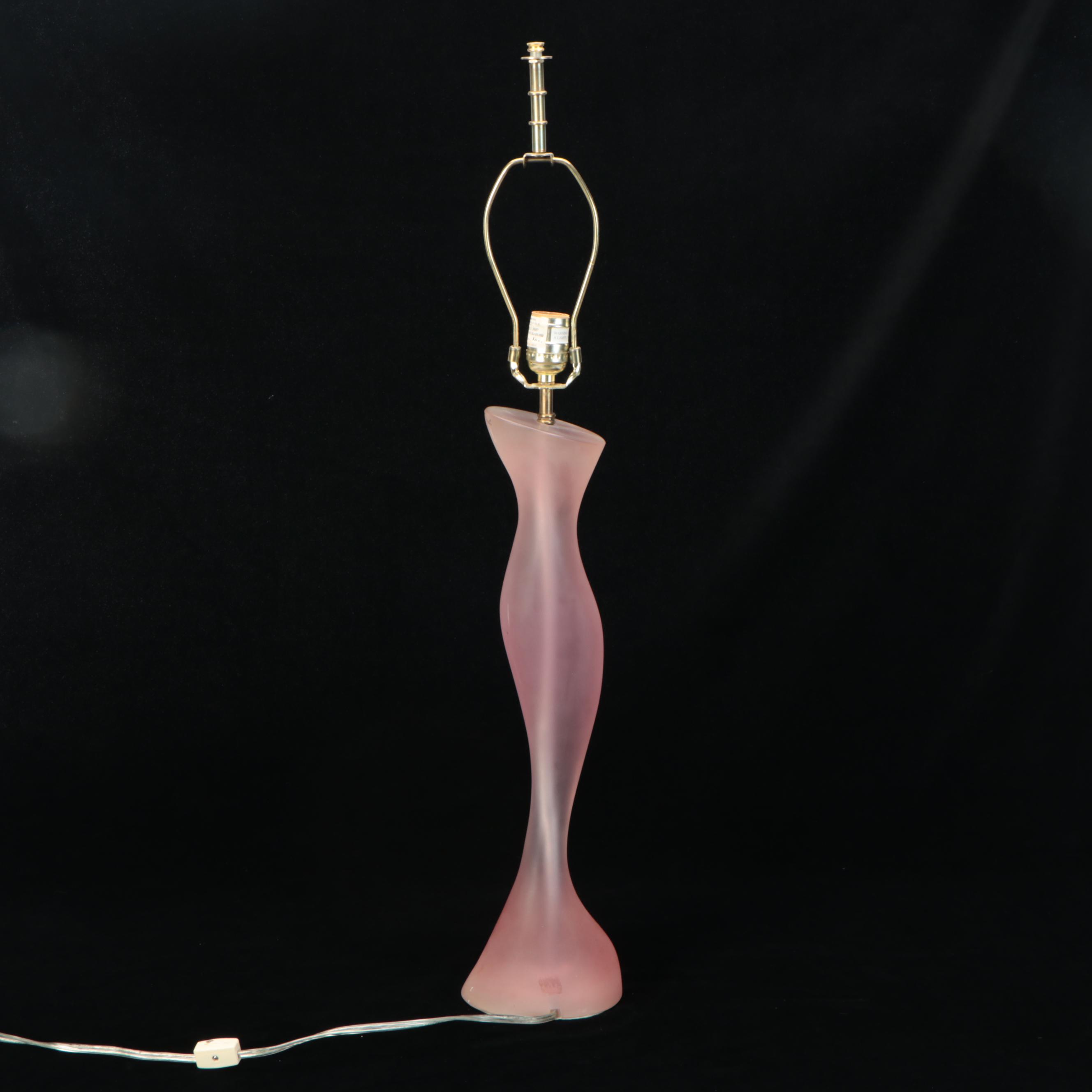 DesZign Inc. Deco Wave Pink Acrylic Table Lamp in the Style of Paolo Gucci