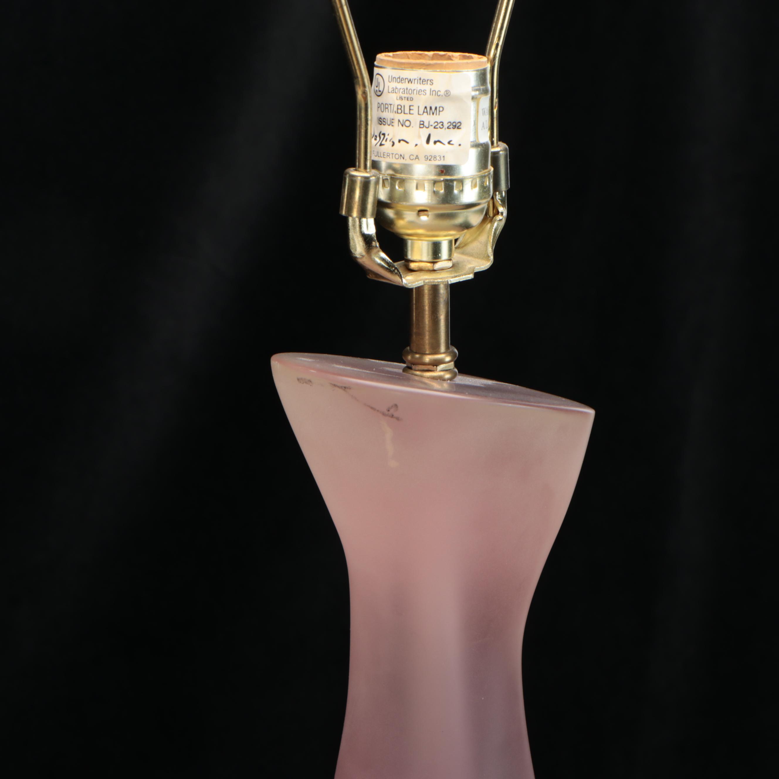 DesZign Inc. Deco Wave Pink Acrylic Table Lamp in the Style of Paolo Gucci