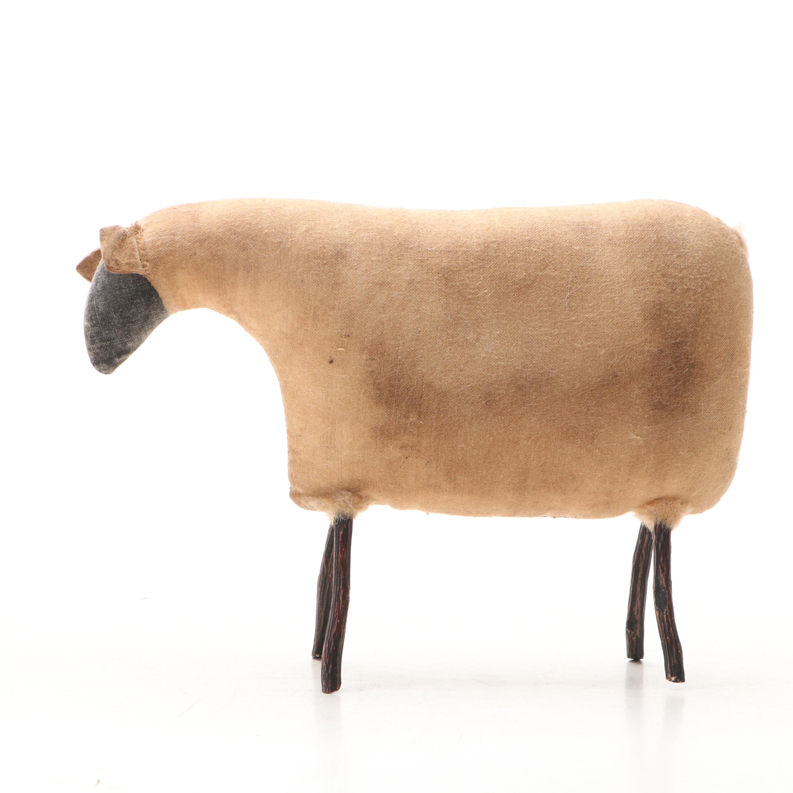 American Folk Art Style Wooden Ark with Animal Figurines