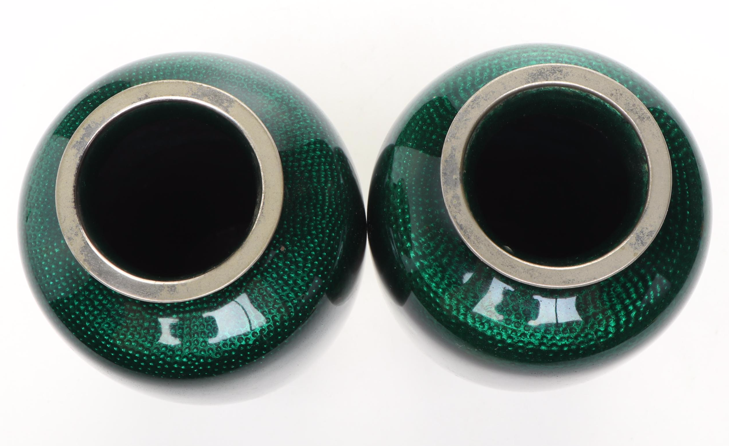 Pair of Japanese Ginbari Cloisonné Enamel Vases