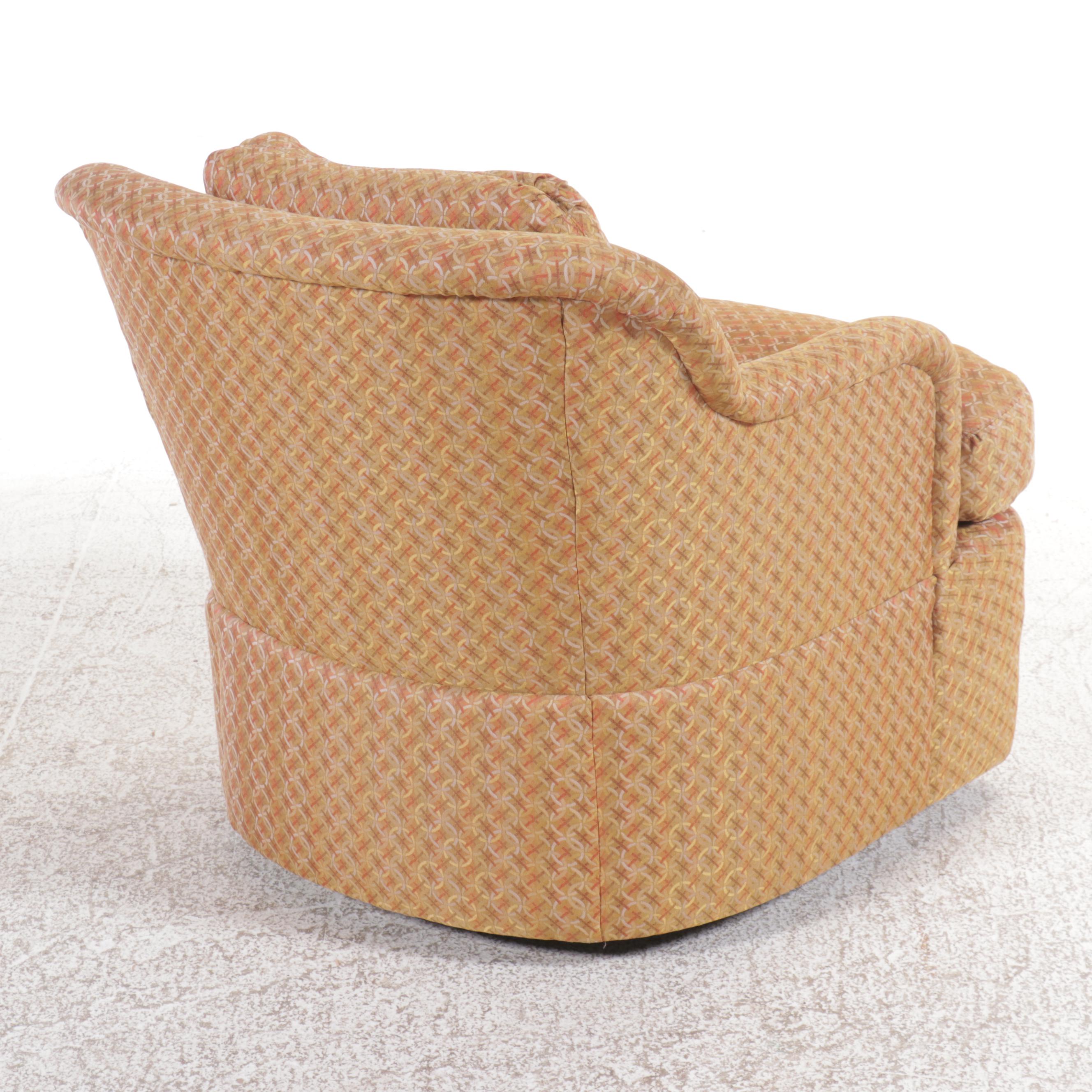 Pair of Upholstered Swivel Chairs