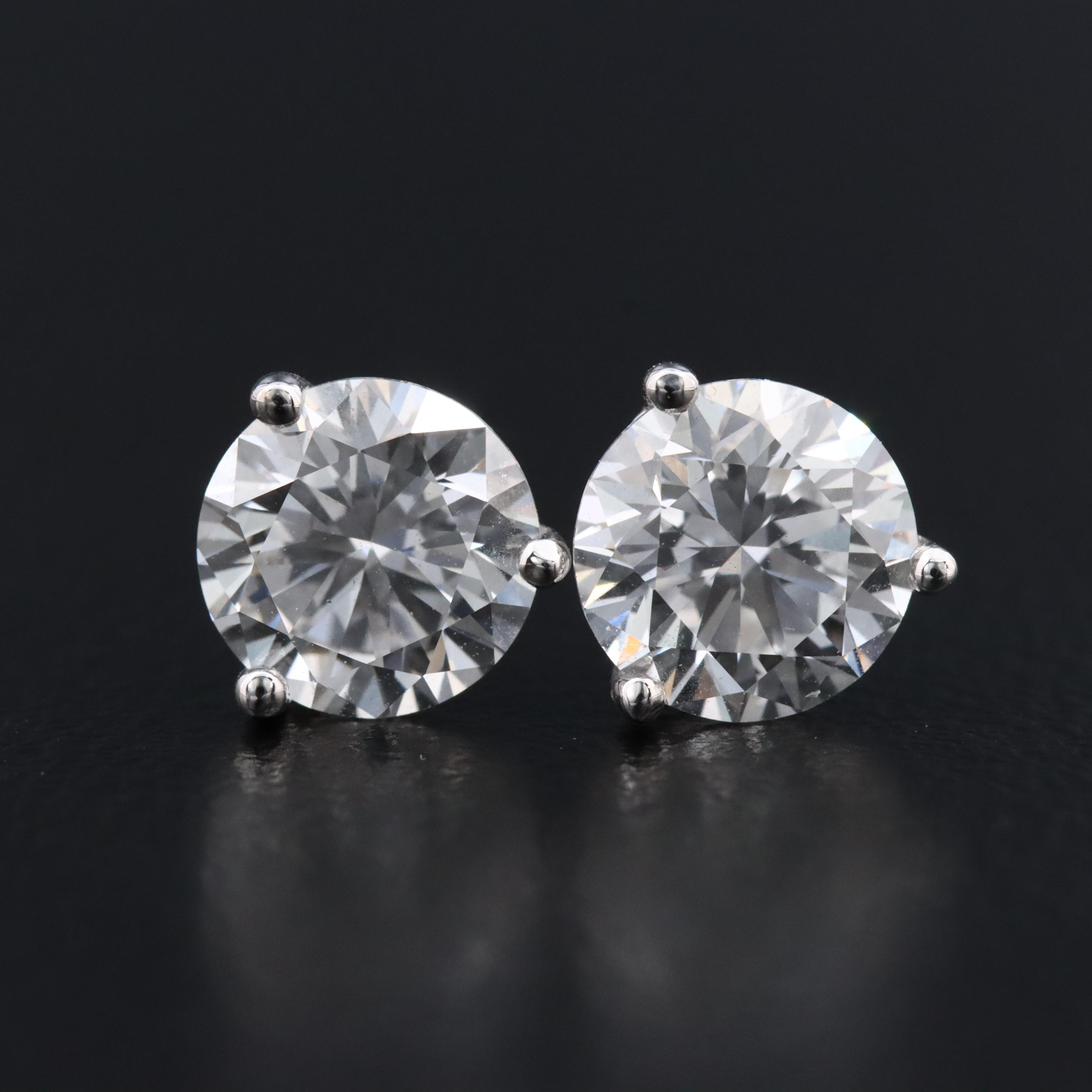 14K 1.86 CTW Lab Grown Diamond Martini Solitaire Earrings