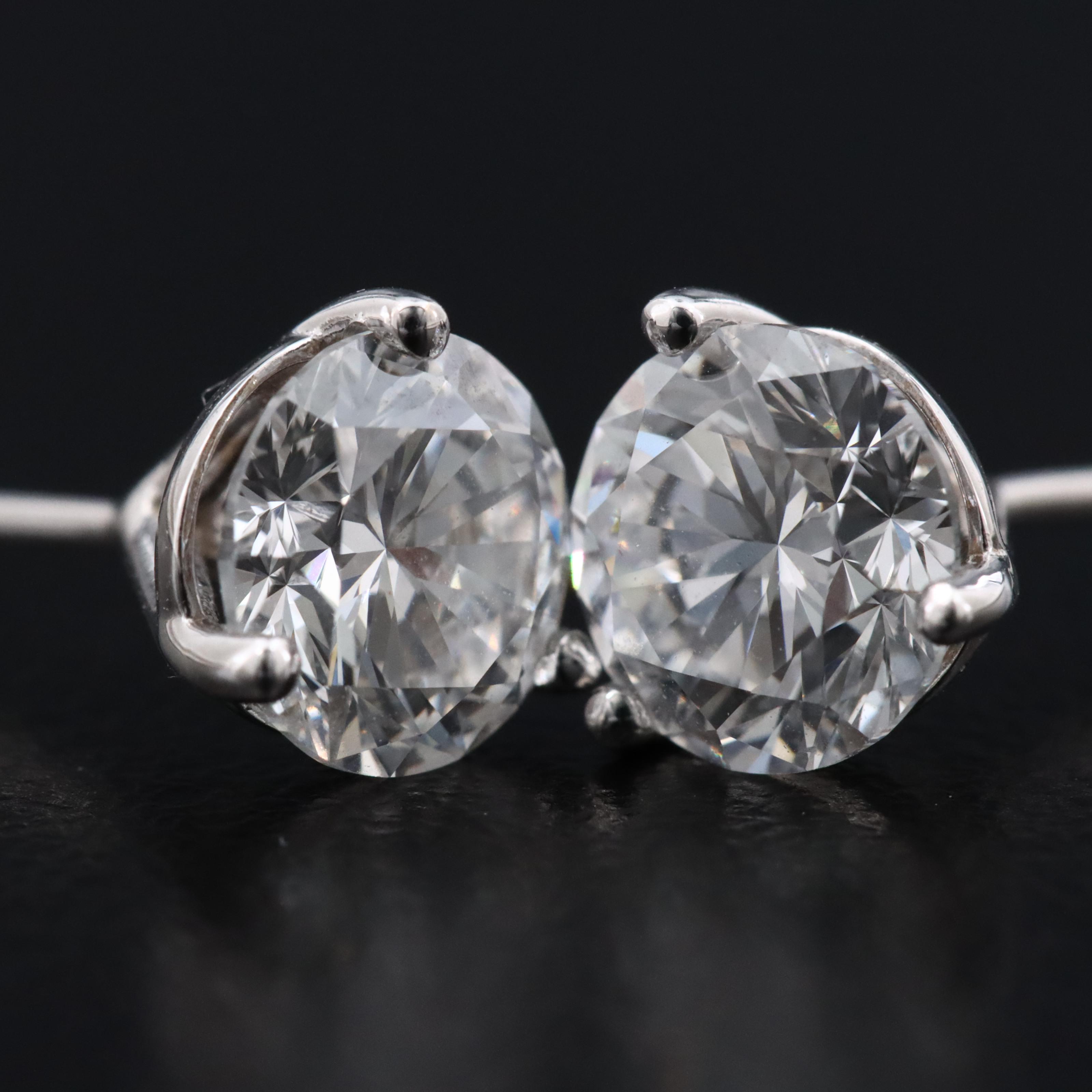 14K 1.86 CTW Lab Grown Diamond Martini Solitaire Earrings