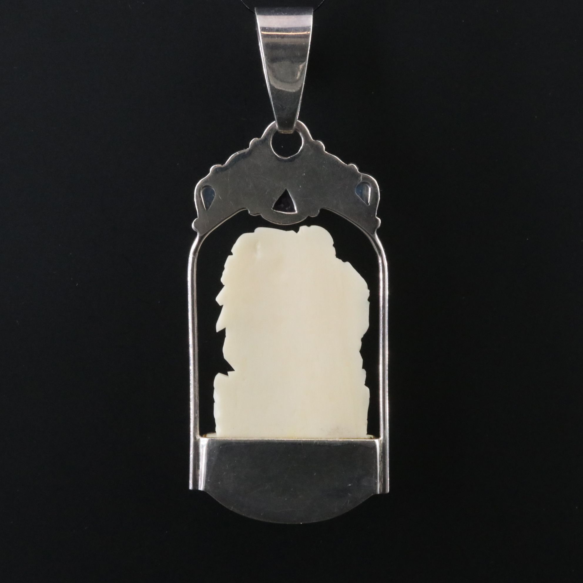 Sajen Sterling 925 Bone, Amethyst and Rainbow Moonstone Pendant