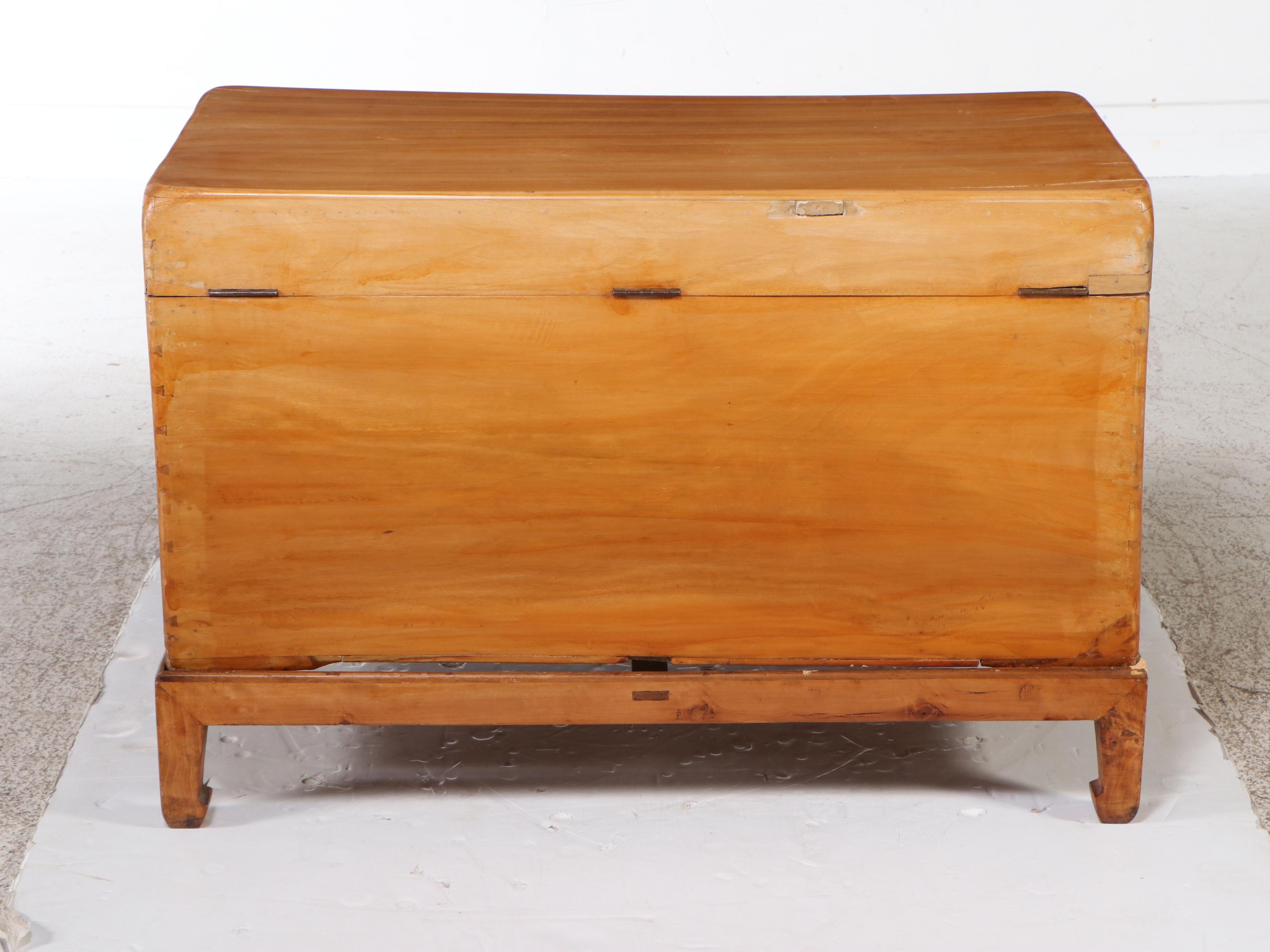 Chinese Style Camphor Wood Chest on Stand
