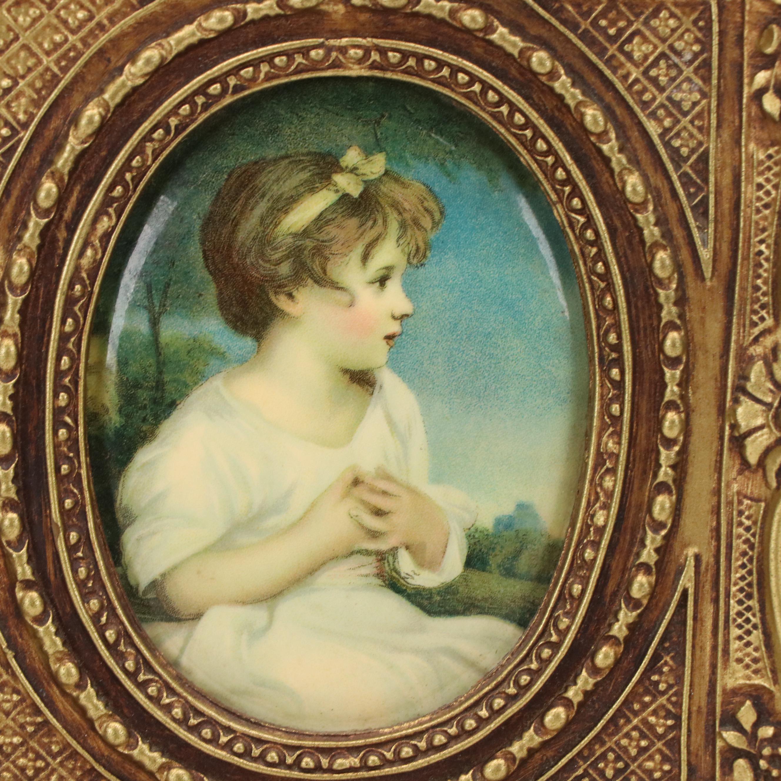 Pair of Miniature Chromolithograph Portraits, Circa 1900