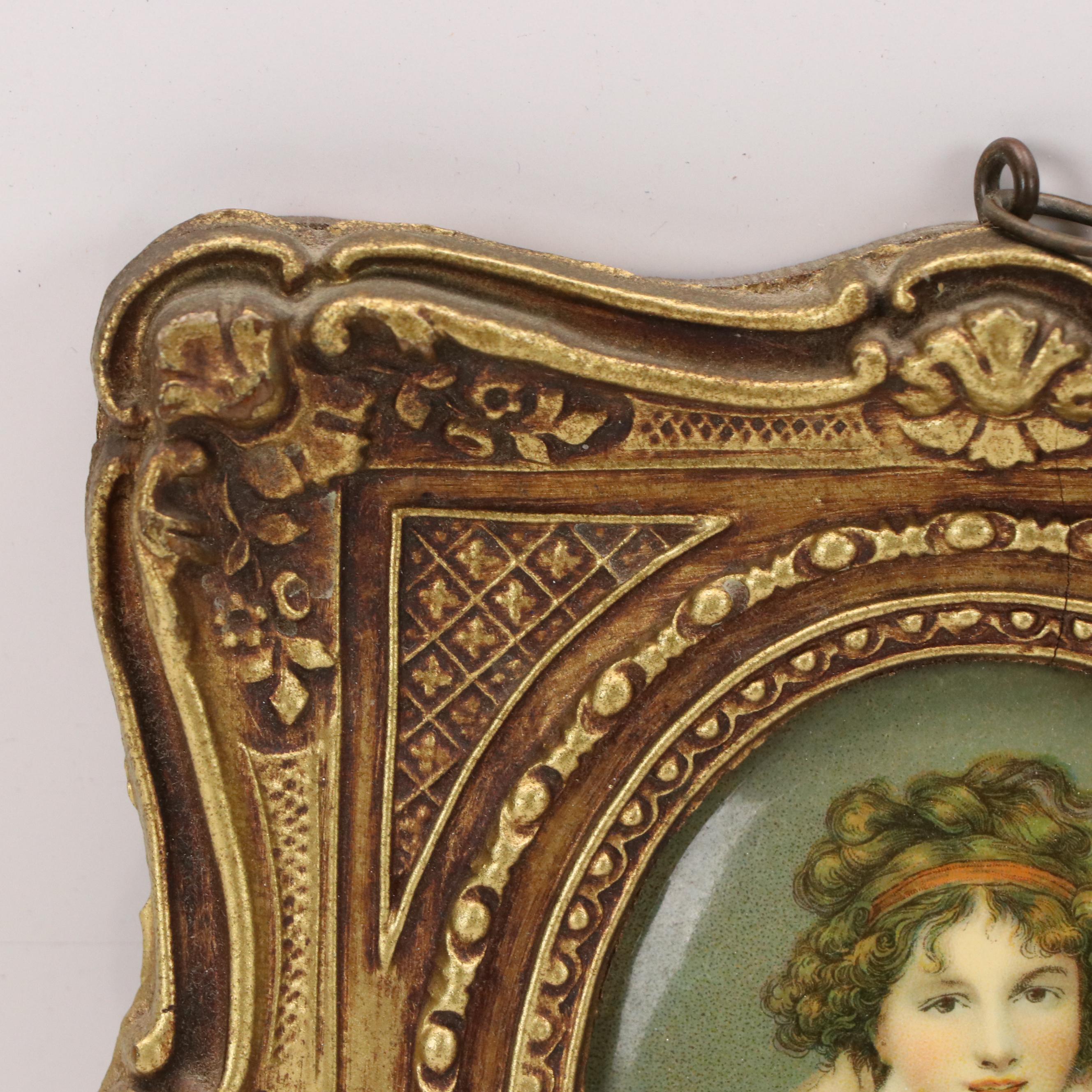 Pair of Miniature Chromolithograph Portraits, Circa 1900