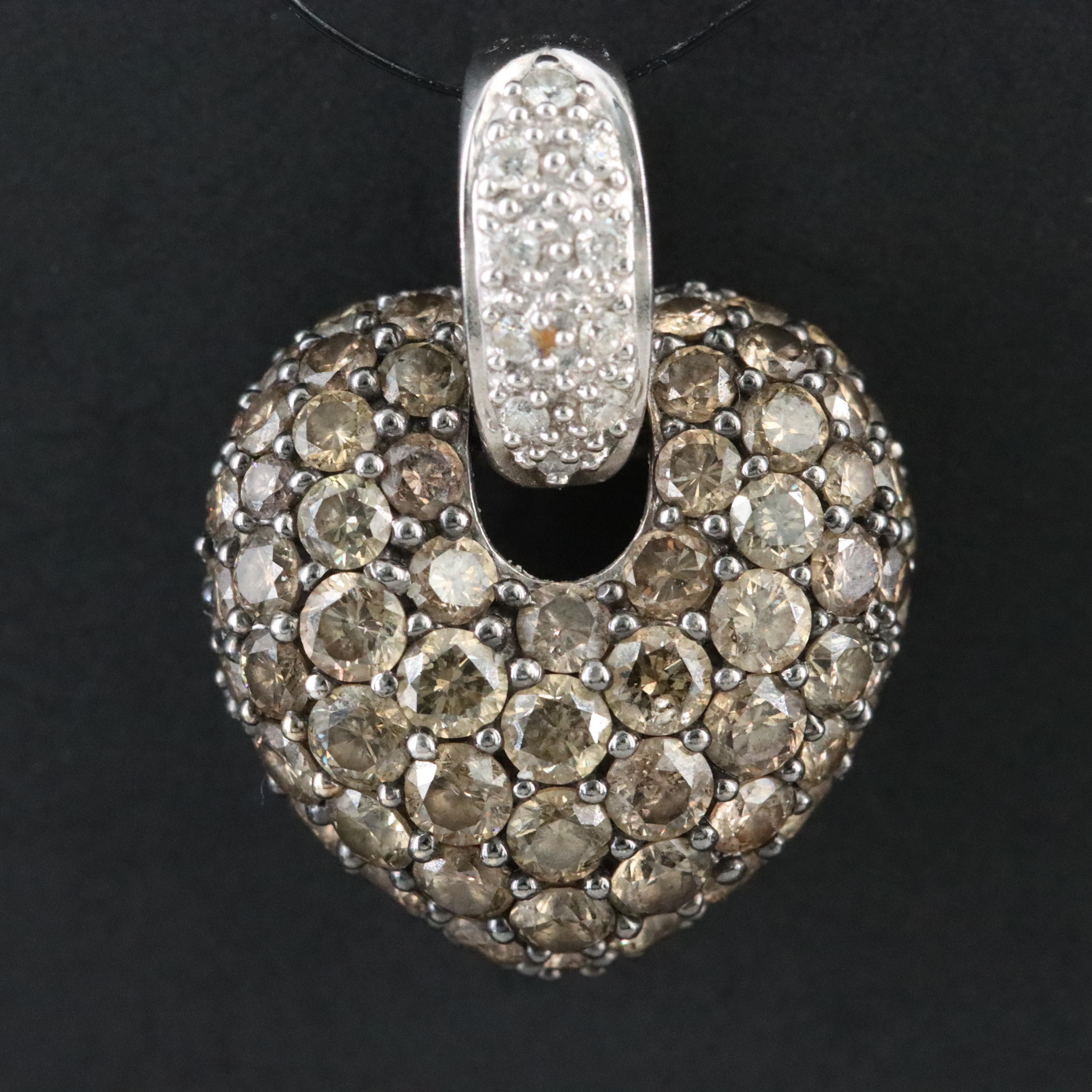 14K 2.00 CTW Diamond Heart Enhancer Pendant