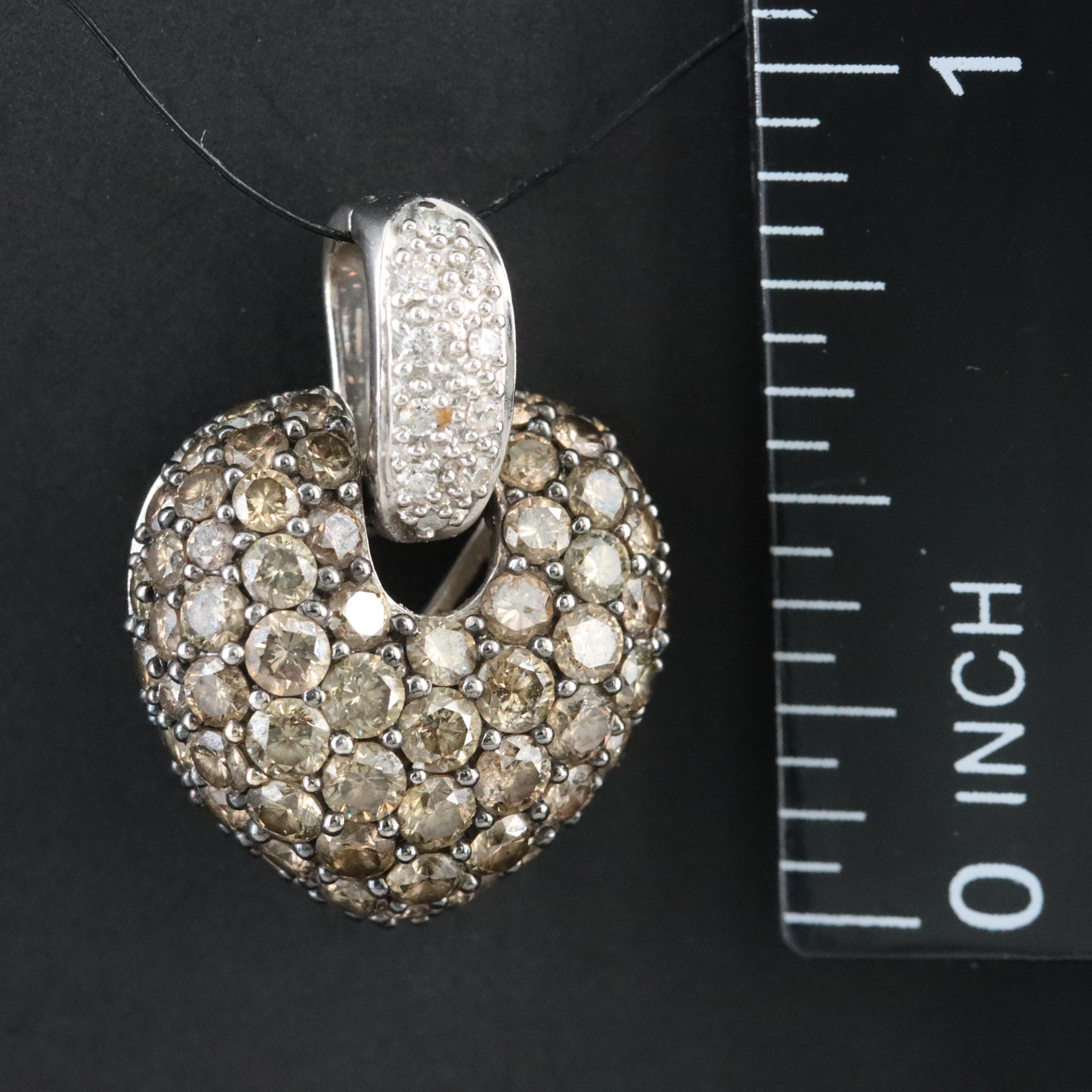 14K 2.00 CTW Diamond Heart Enhancer Pendant