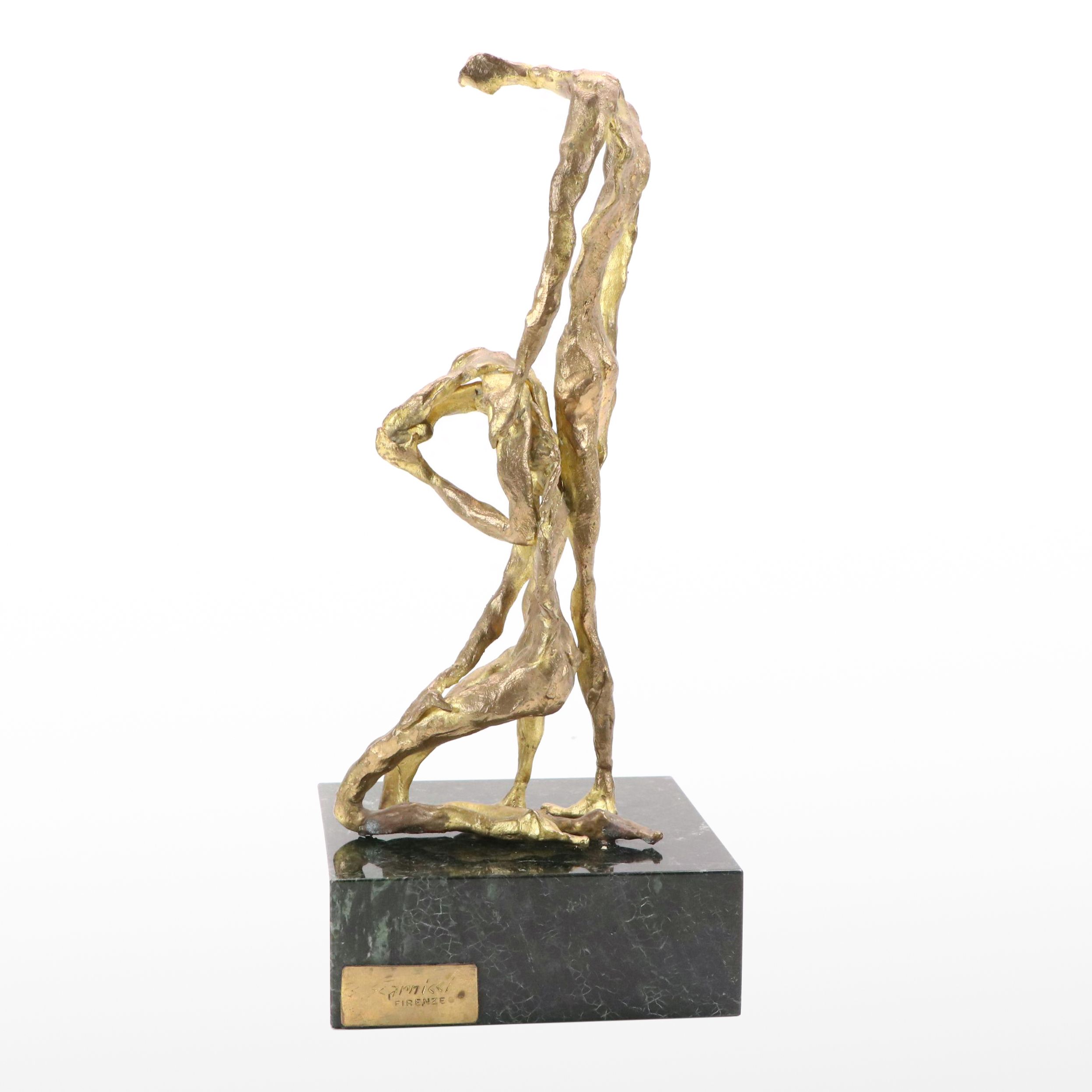 Bronze Sculpture After Emanuele Scarnicci of Solemn Figures