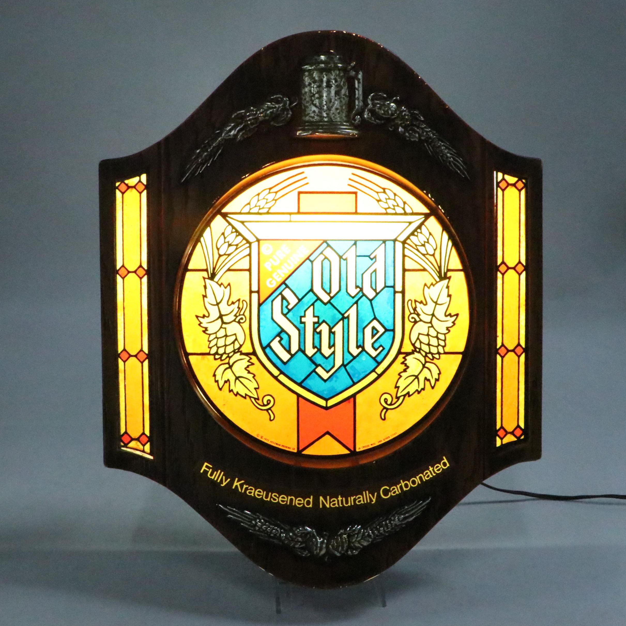 Hielman's Old Style Beer Illuminated Advertising Sign, 1975