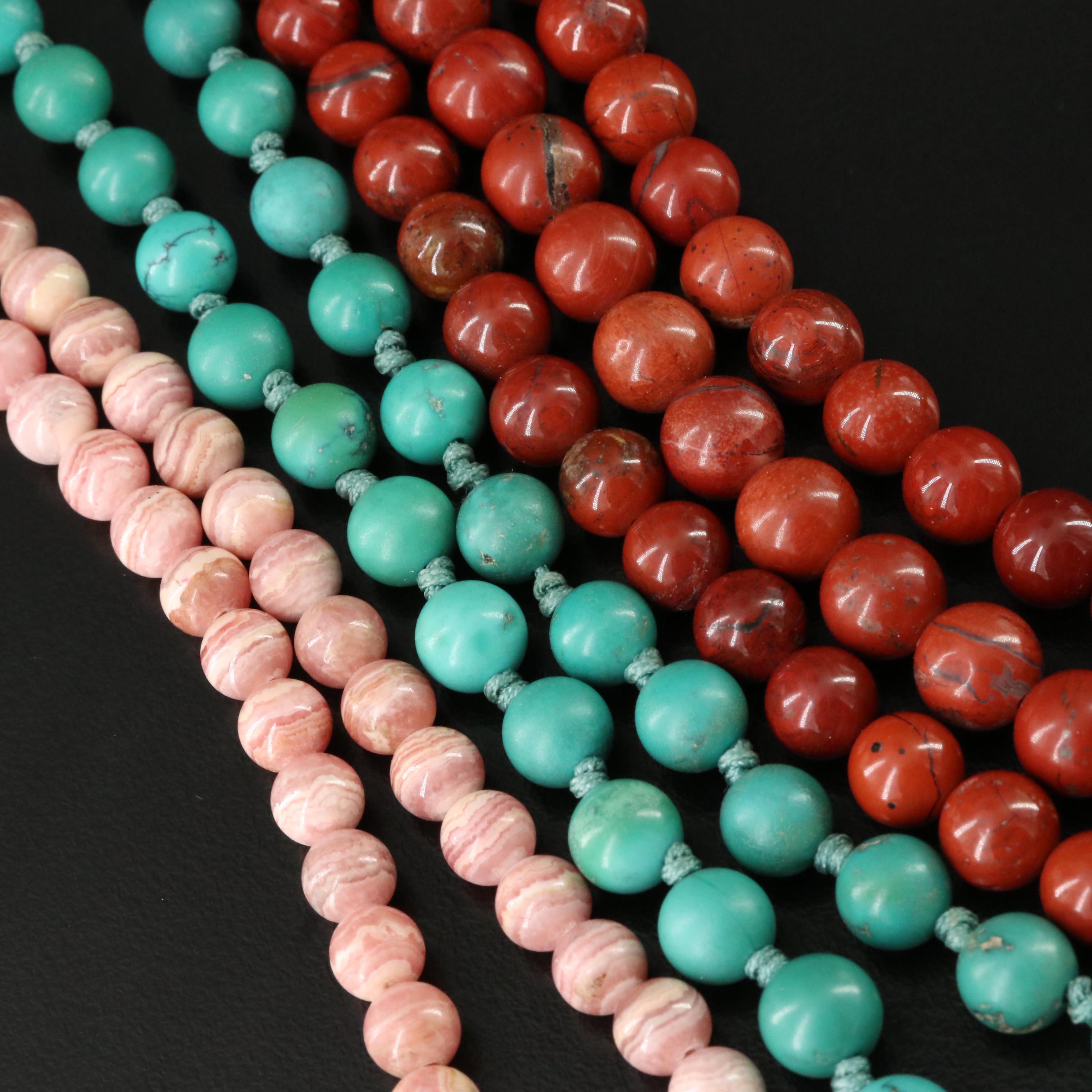Jasper, Rhodochrosite and Turquoise Featured in Necklace Collection