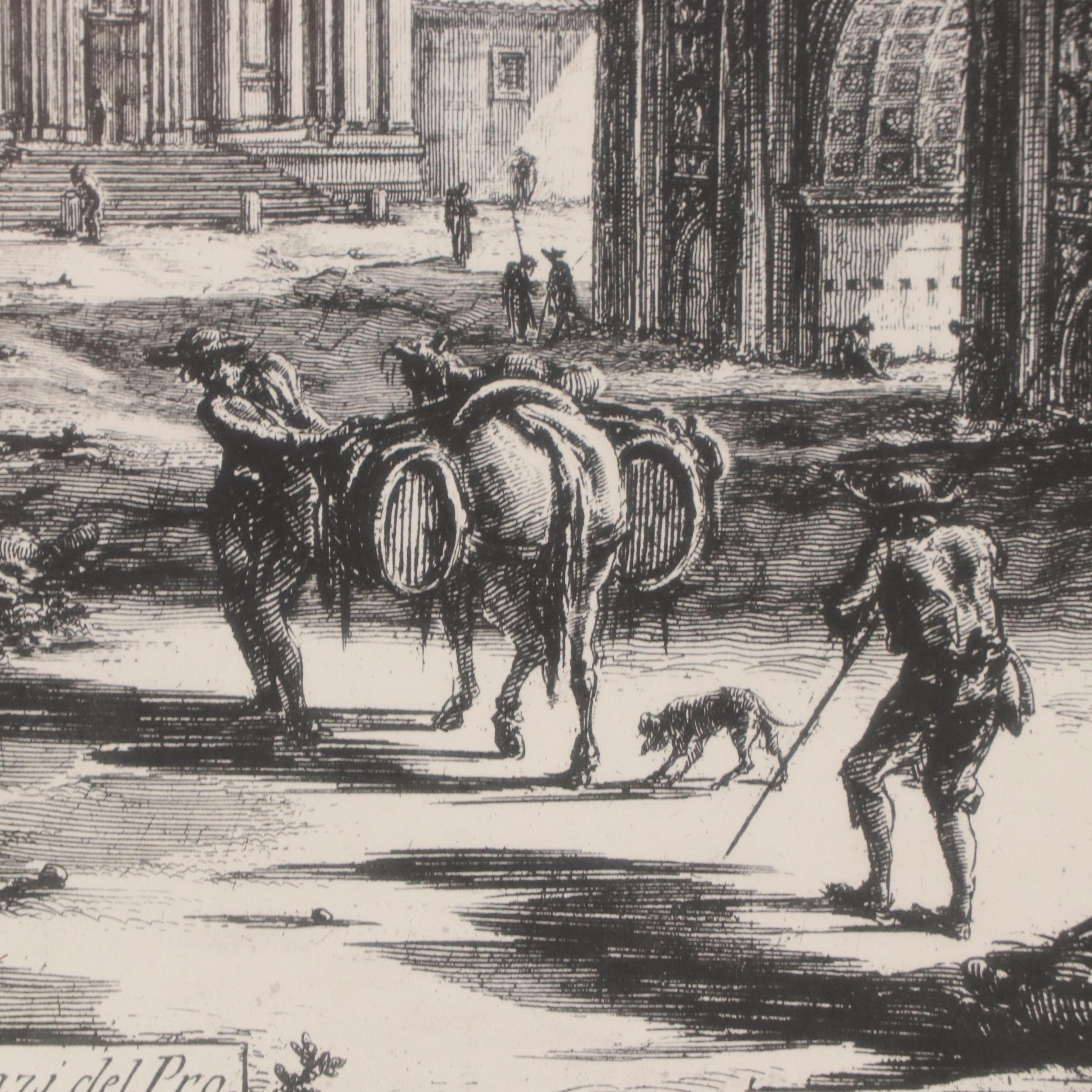 Architectural Etching After Giovanni Piranesi "View of the Temple of Concordia"