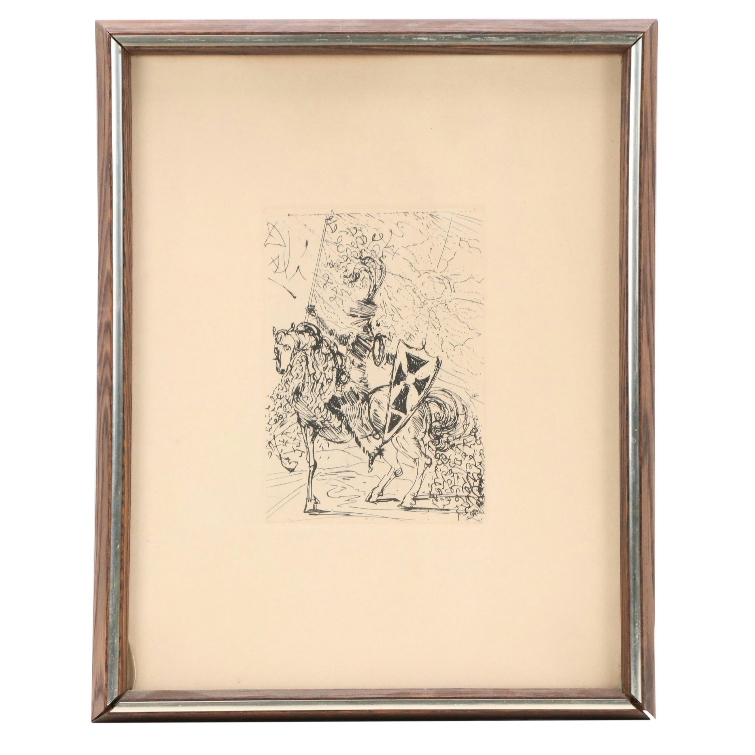 Salvador Dalí Restrike Etching "El Cid"