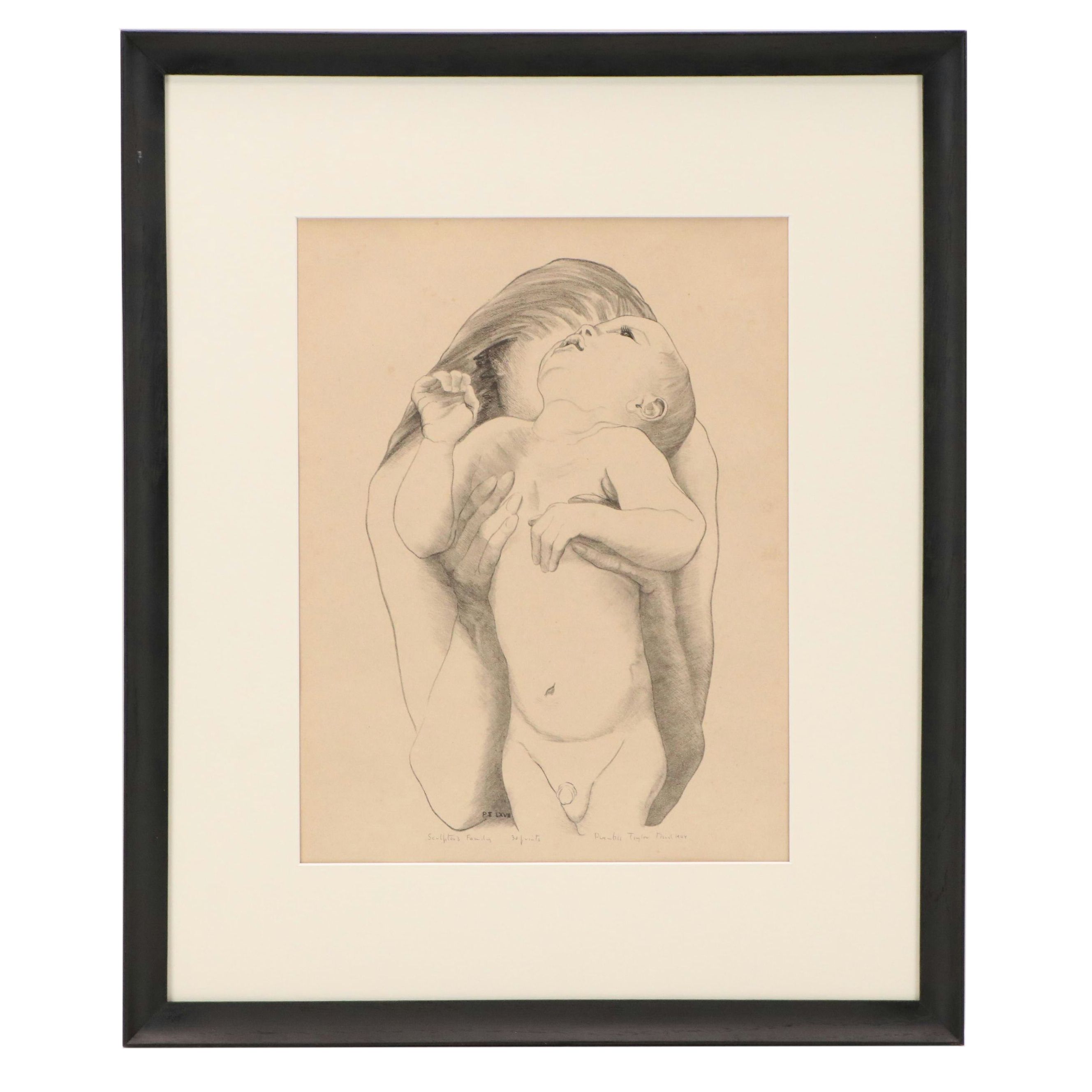 Prentiss Taylor Lithograph "Sculptor's Family," 1944