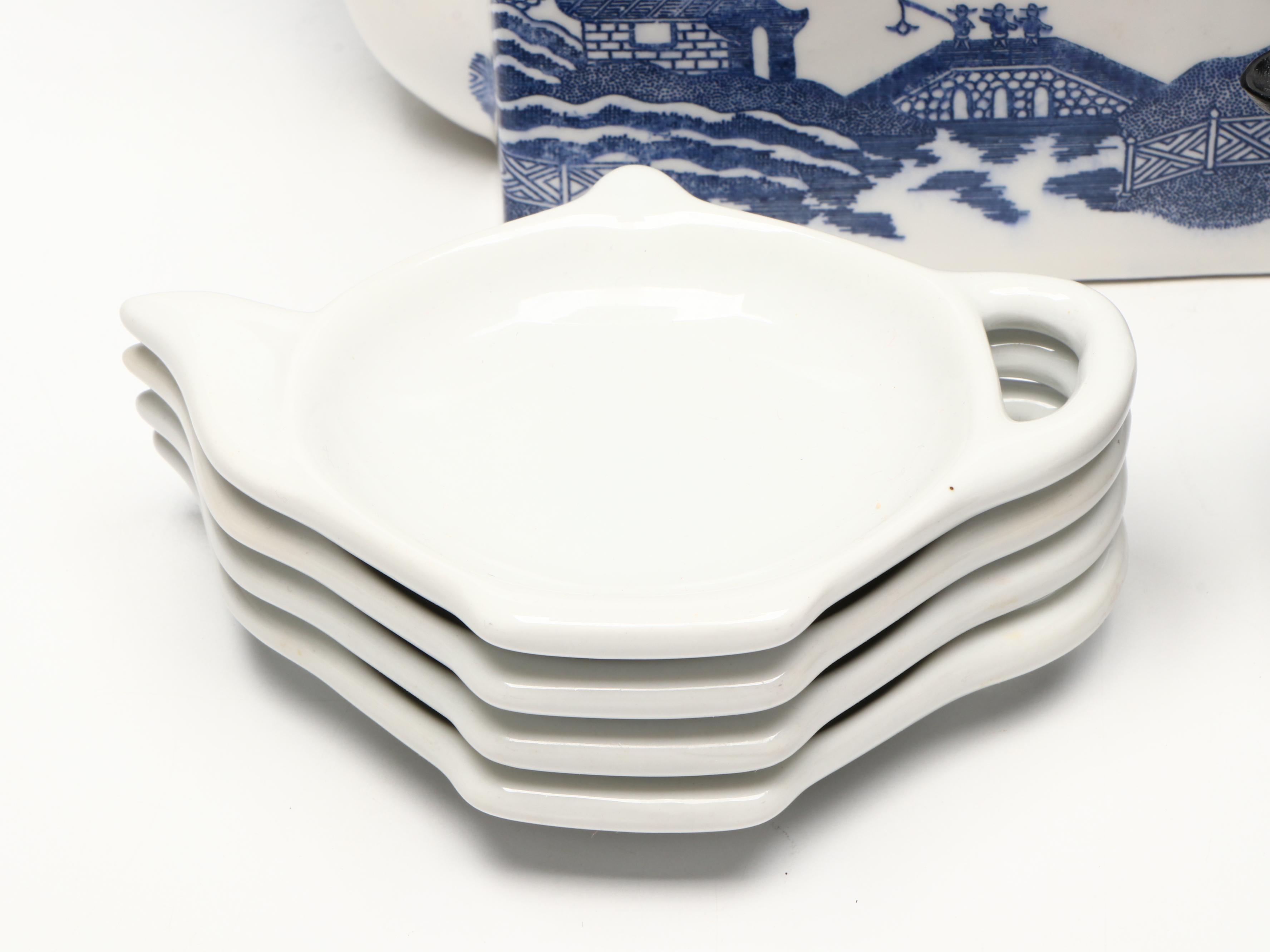 The Haldon Group Chinese House, Elephant and Iron Teapot with Accessories