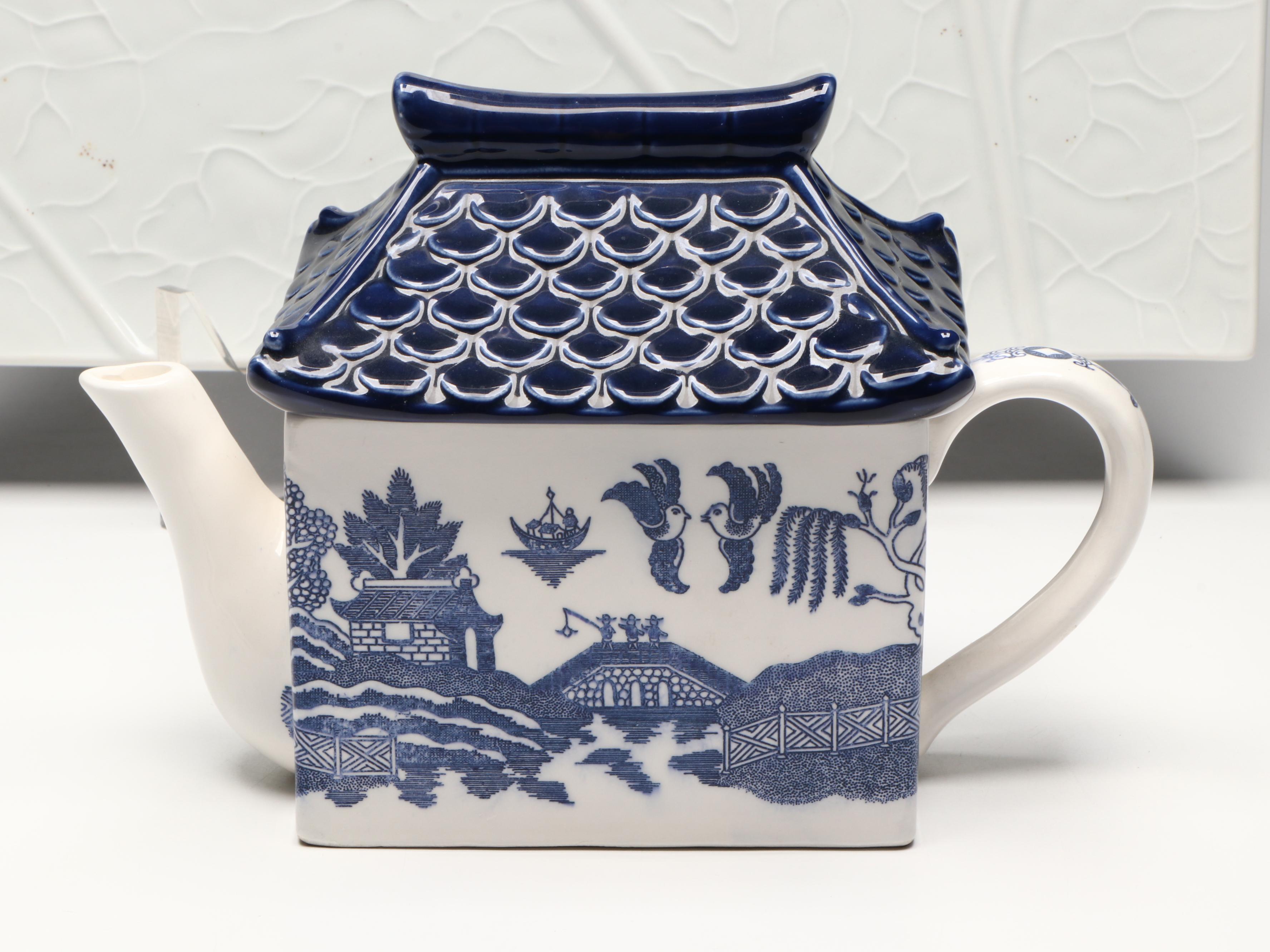 The Haldon Group Chinese House, Elephant and Iron Teapot with Accessories