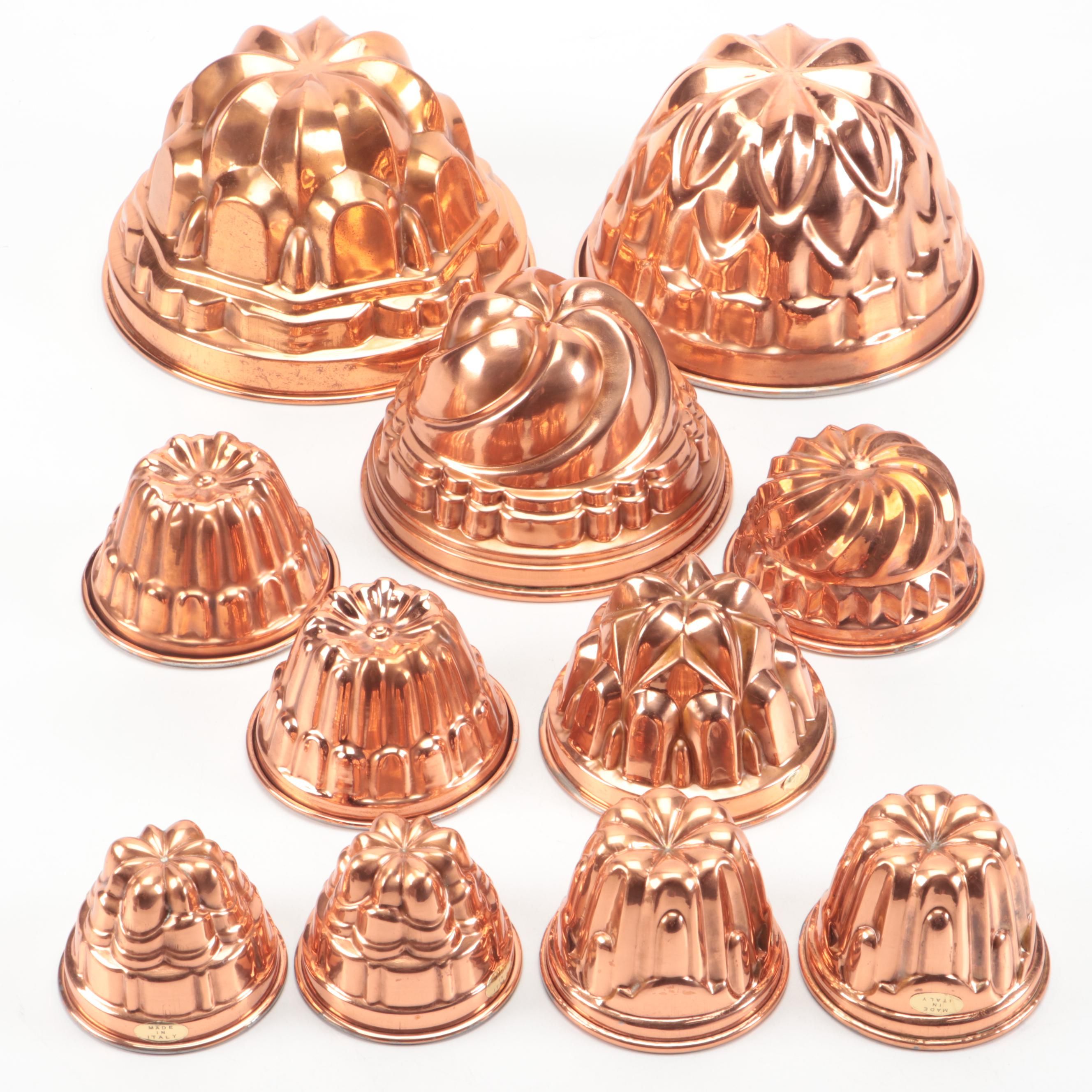 Italian Copper Finish Metal Cake Molds