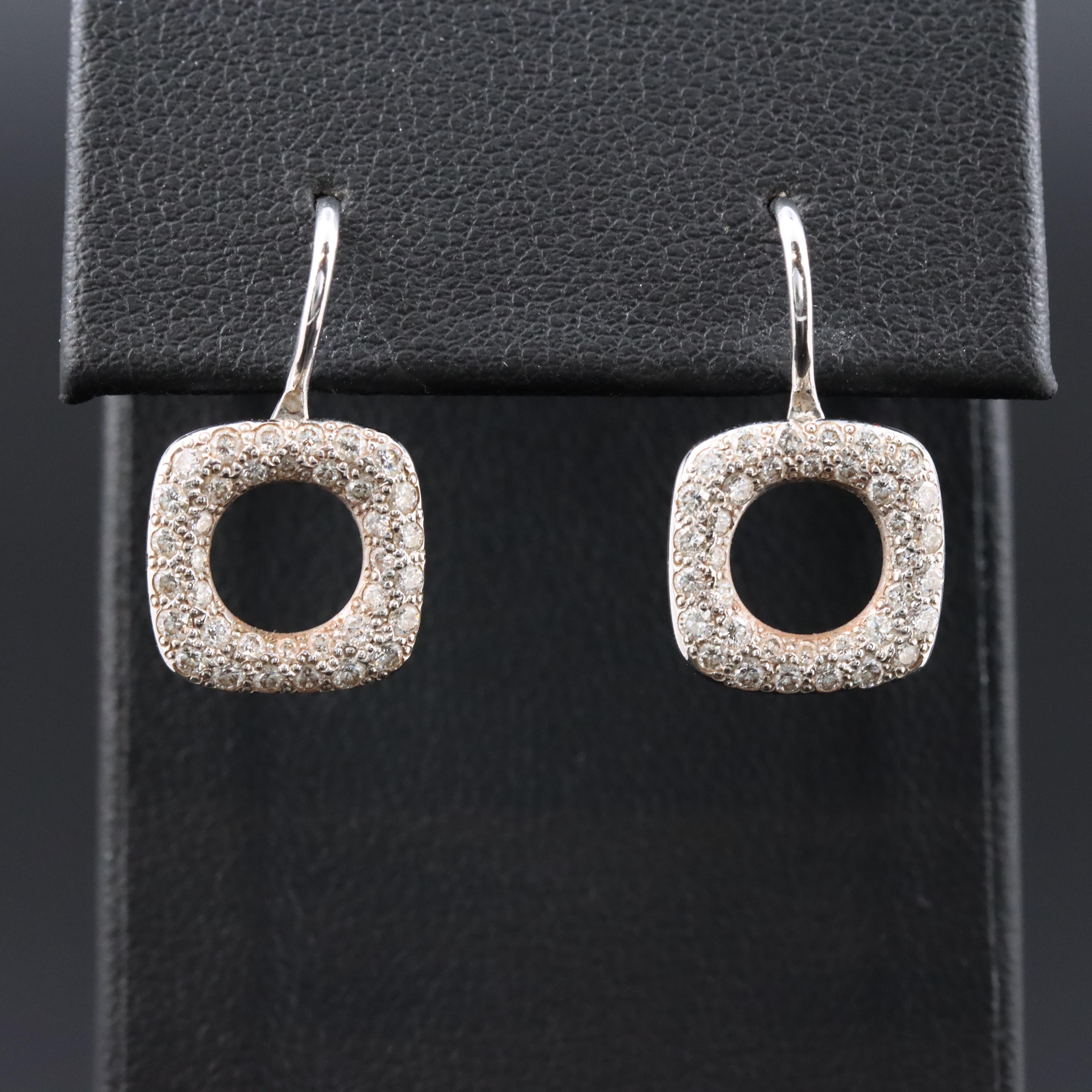 Tiffany & Co. 18K 0.72 CTW Diamond Cushion Drop Earrings